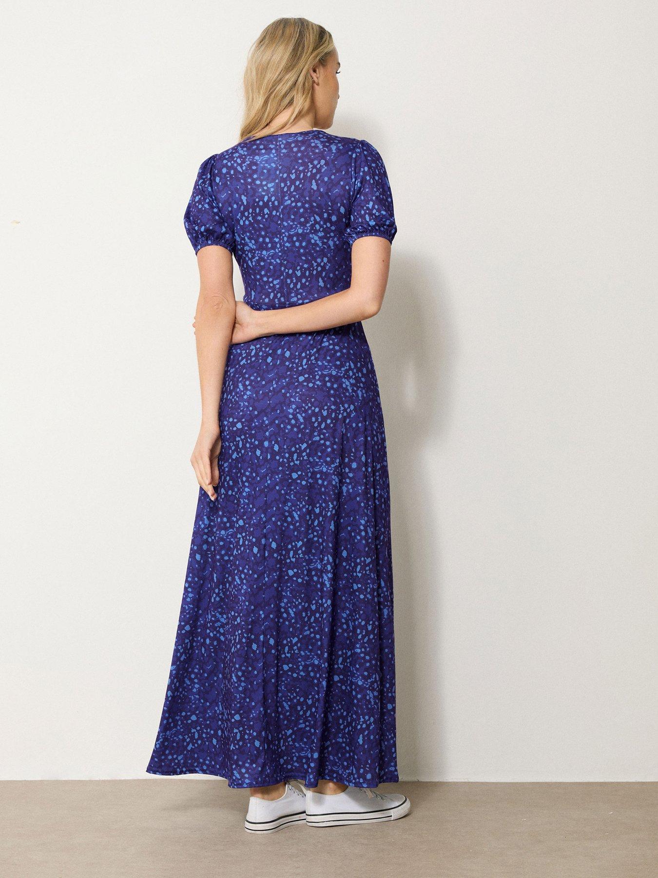 Image 2 of 4 of Long Tall Sally Animal Wrap Maxi Dress - Blue