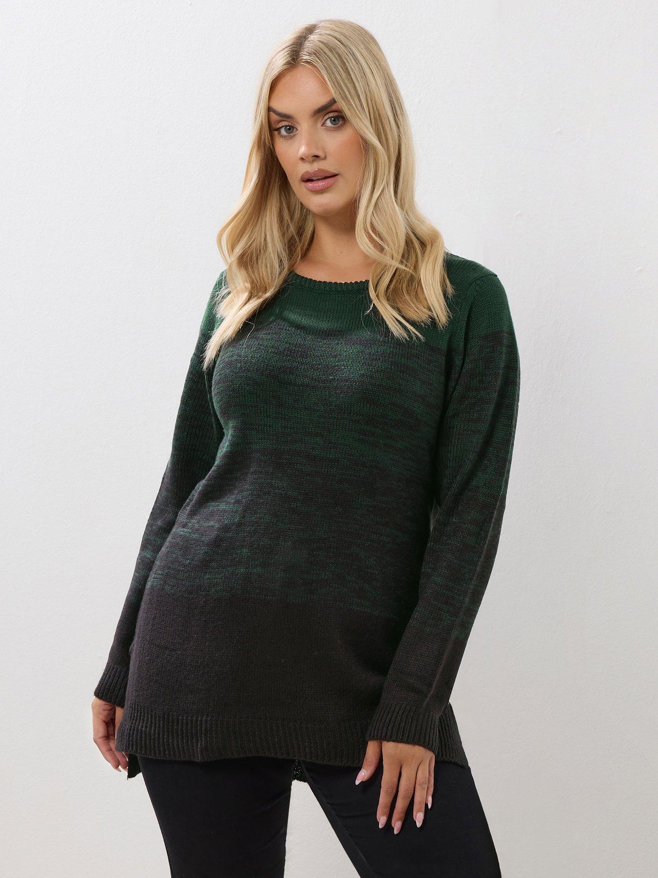 undefined Curve Colour Block Jumper - Green