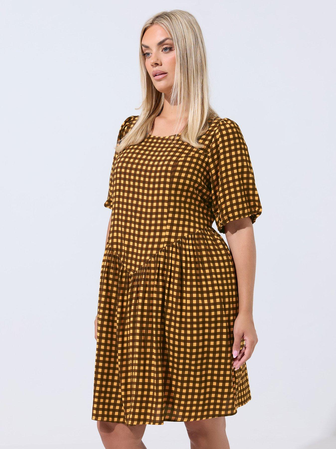 undefined Curve Check Mini Dress - Black