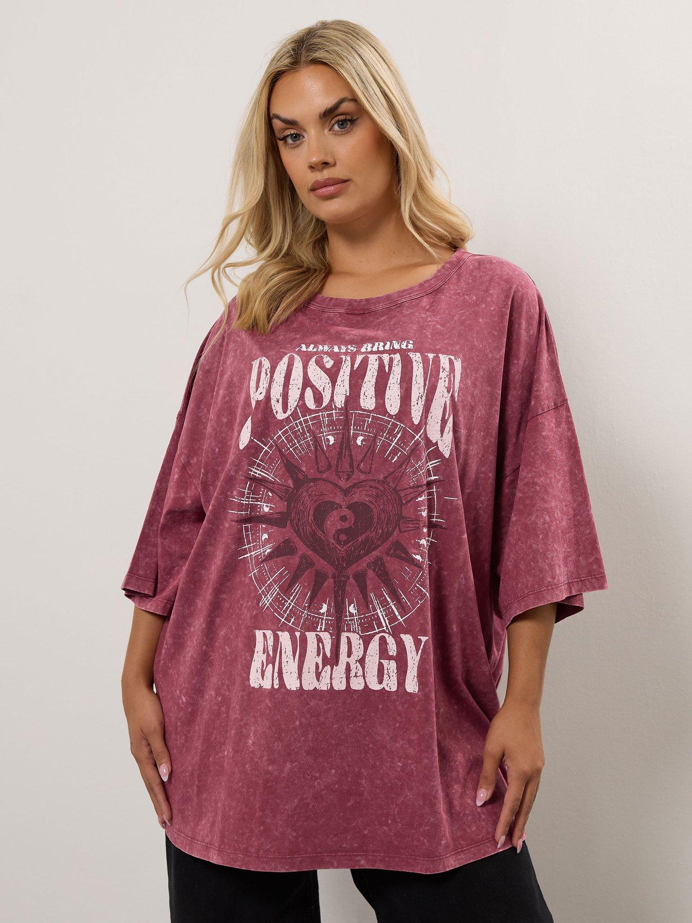 undefined Curve Oversized Boxy T-Shirt - Pink