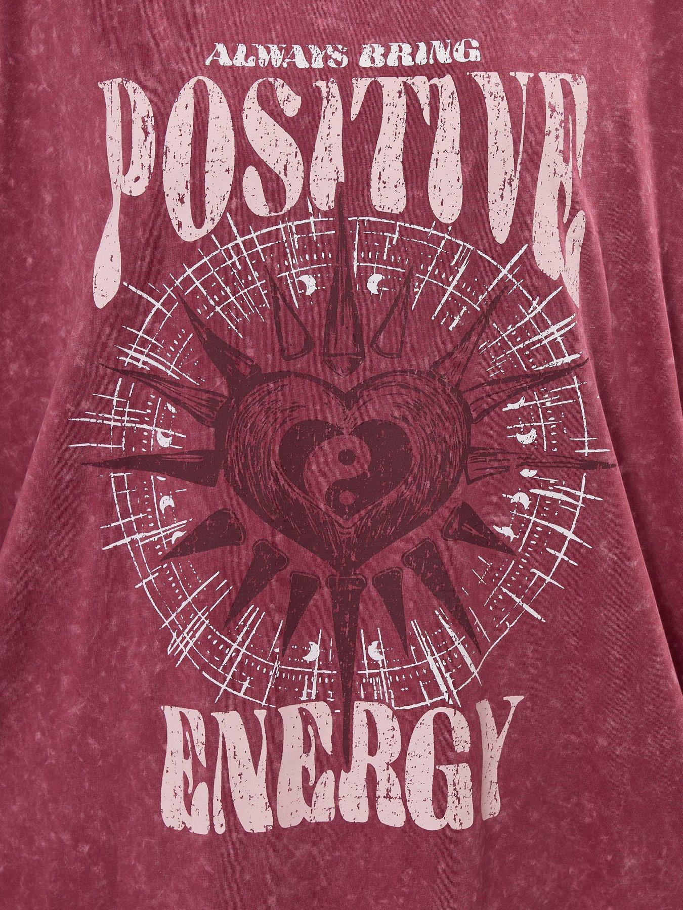 Image 4 of 4 of Yours Curve Oversized Boxy T-Shirt - Pink