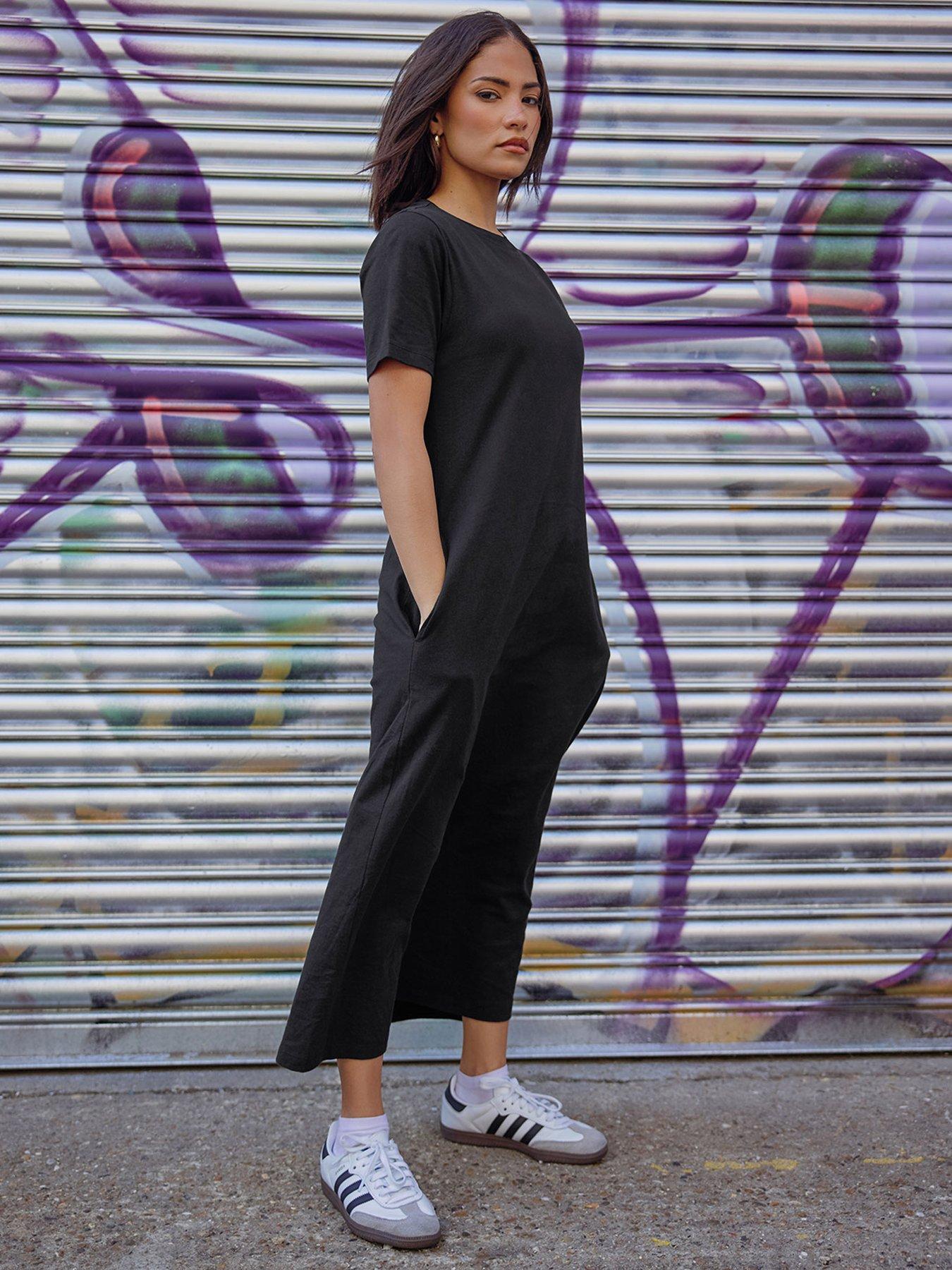 undefined Petite T-Shirt Maxi Dress - Black