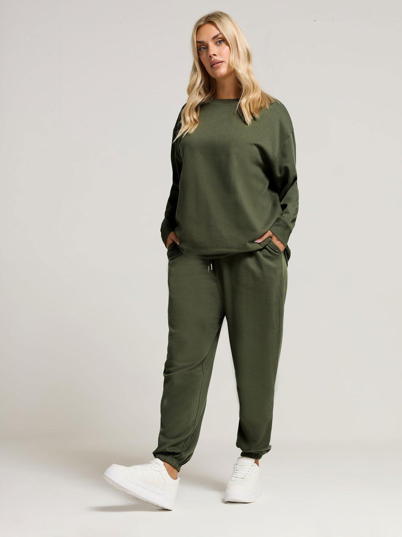 Yours Curve Cuffed Jogger - Green