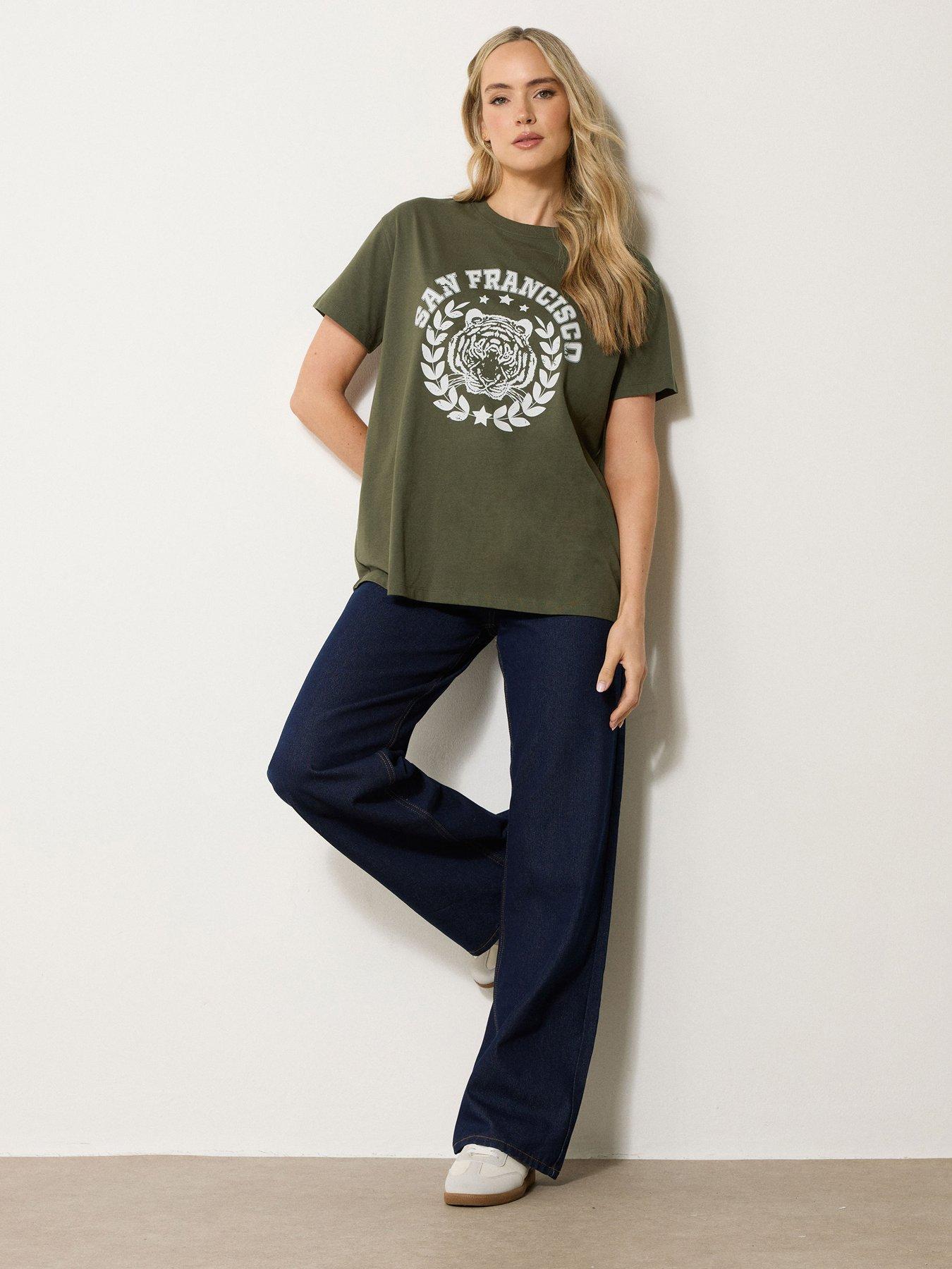 Image 3 of 4 of Long Tall Sally San Francisco Oversized T-Shirt - Green
