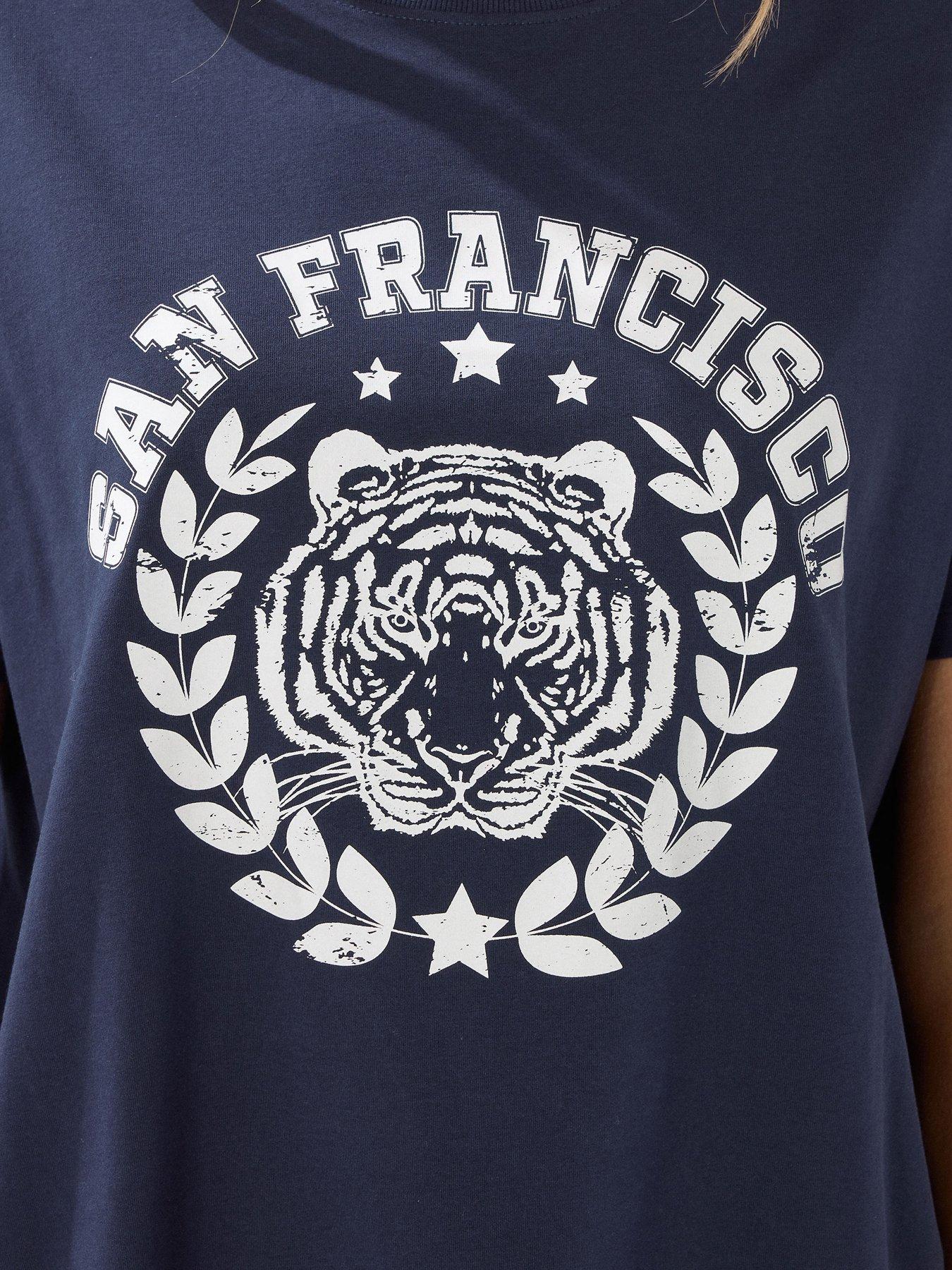 Image 4 of 4 of Long Tall Sally San Francisco Oversized T-Shirt - Blue