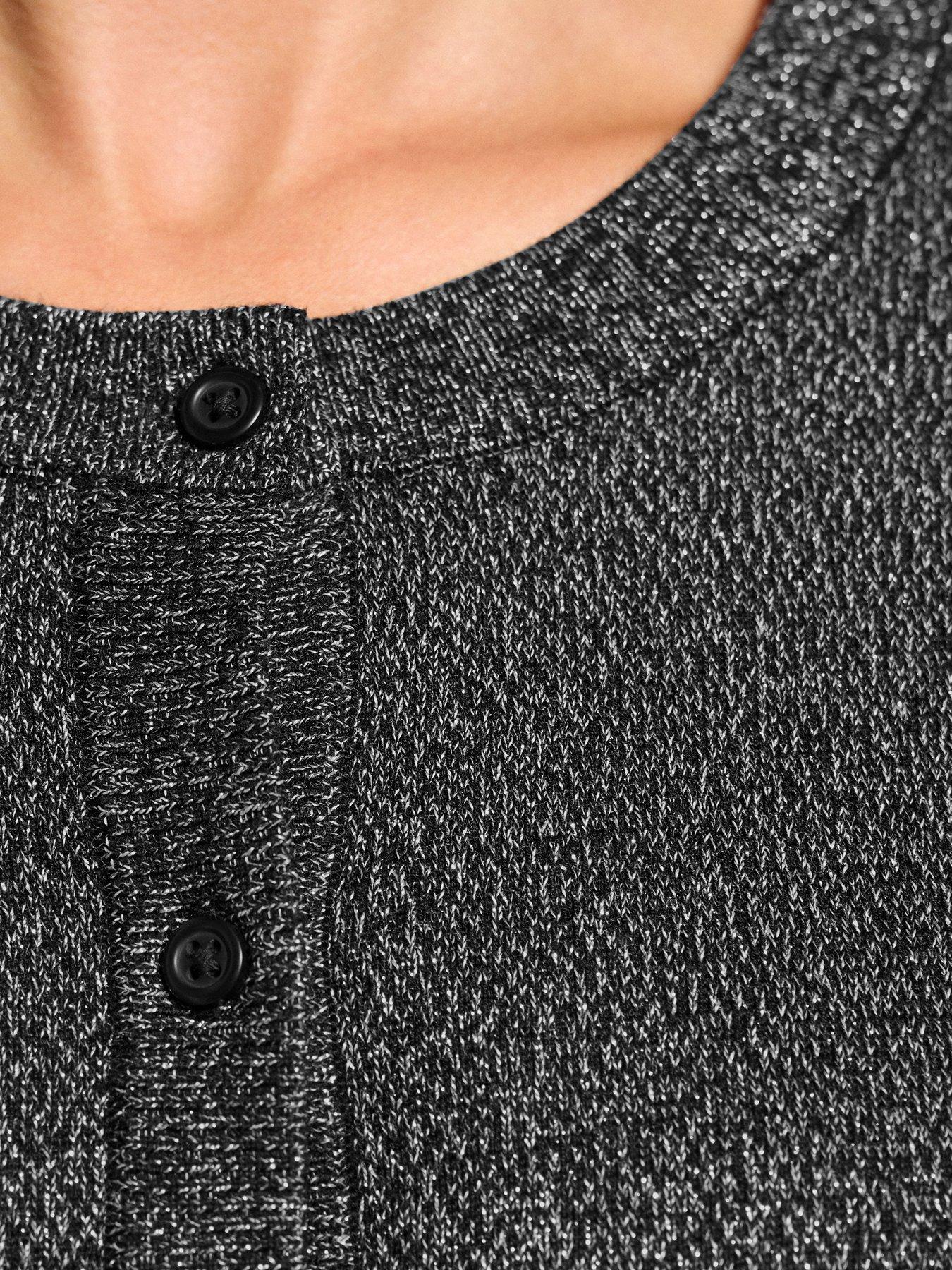 Image 4 of 4 of Long Tall Sally Silver Lurex Cardigan - Black