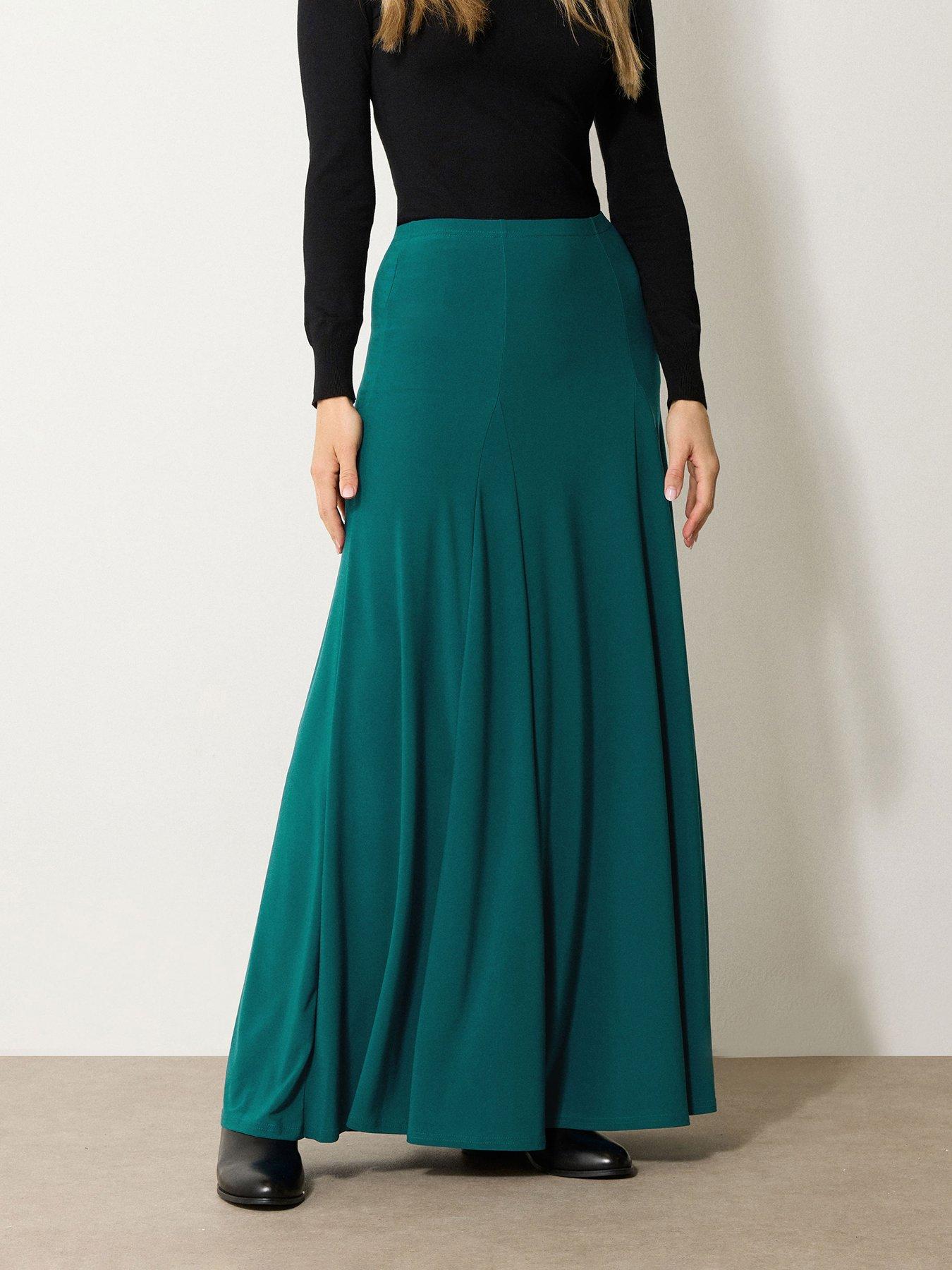 Image 1 of 4 of Long Tall Sally Godet Maxi Skirt - Green