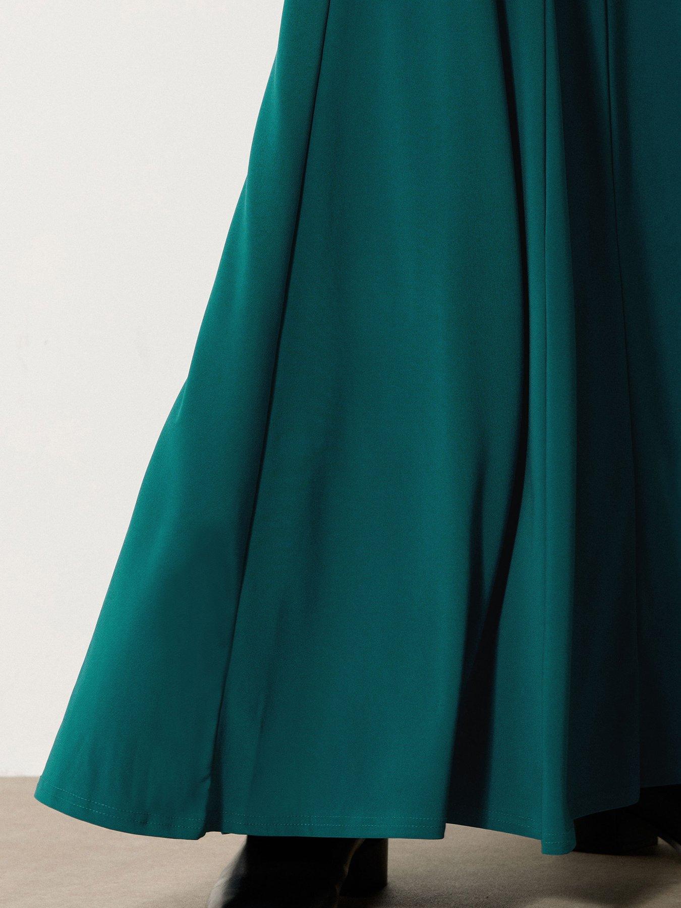 Image 4 of 4 of Long Tall Sally Godet Maxi Skirt - Green