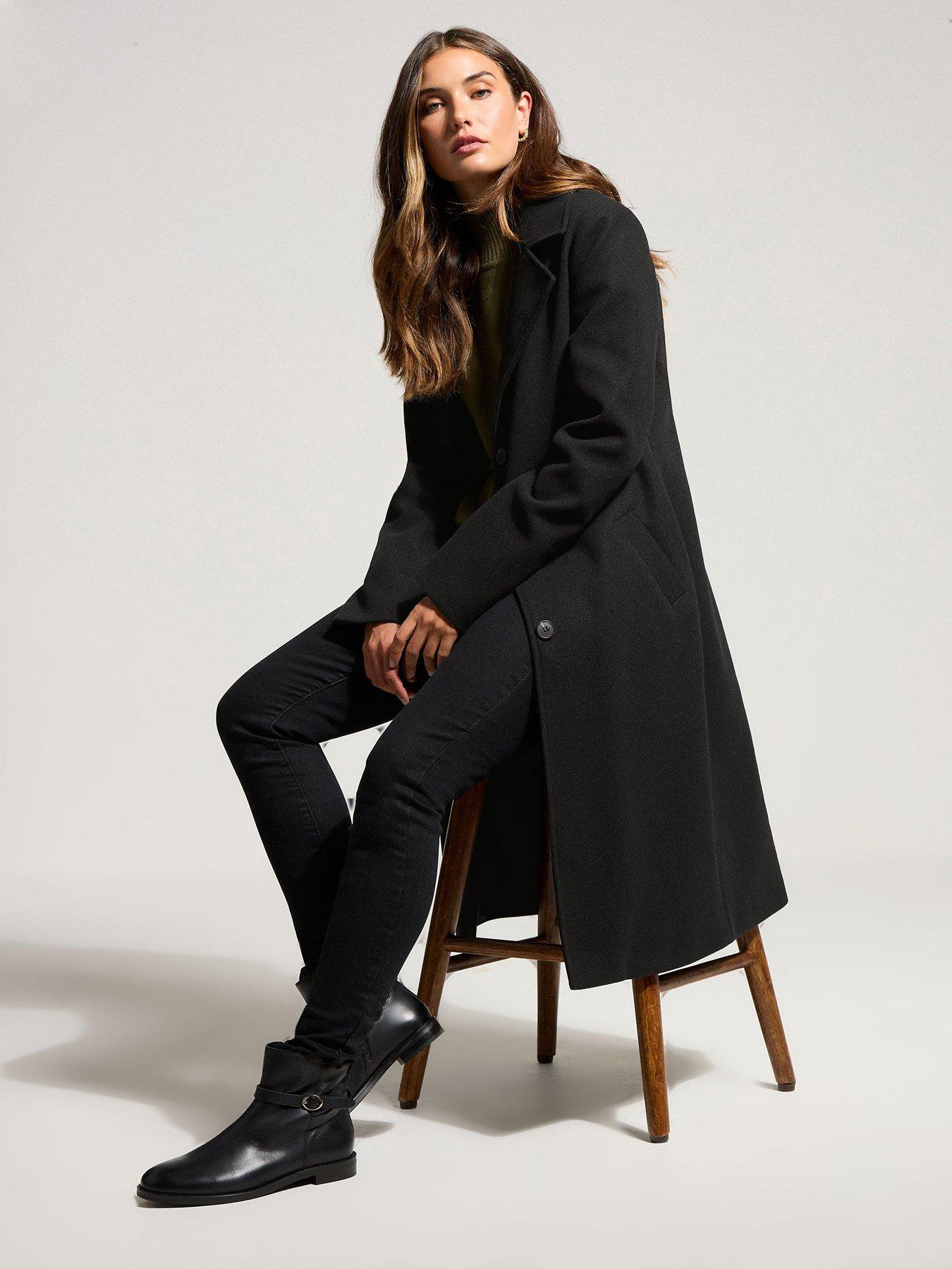 Image 1 of 4 of Long Tall Sally City Coat - Black