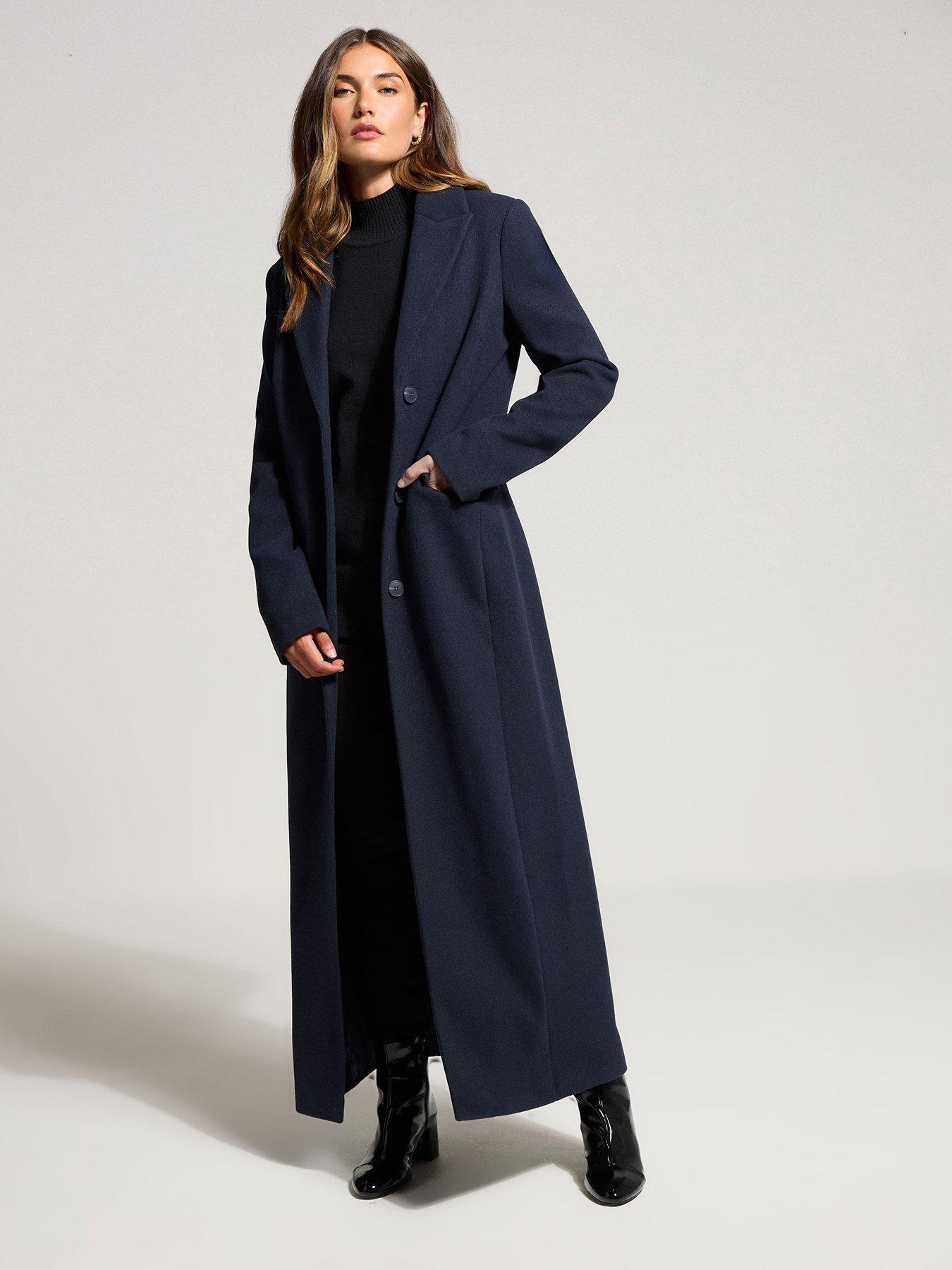Image 1 of 4 of Long Tall Sally Maxi City Coat - Blue