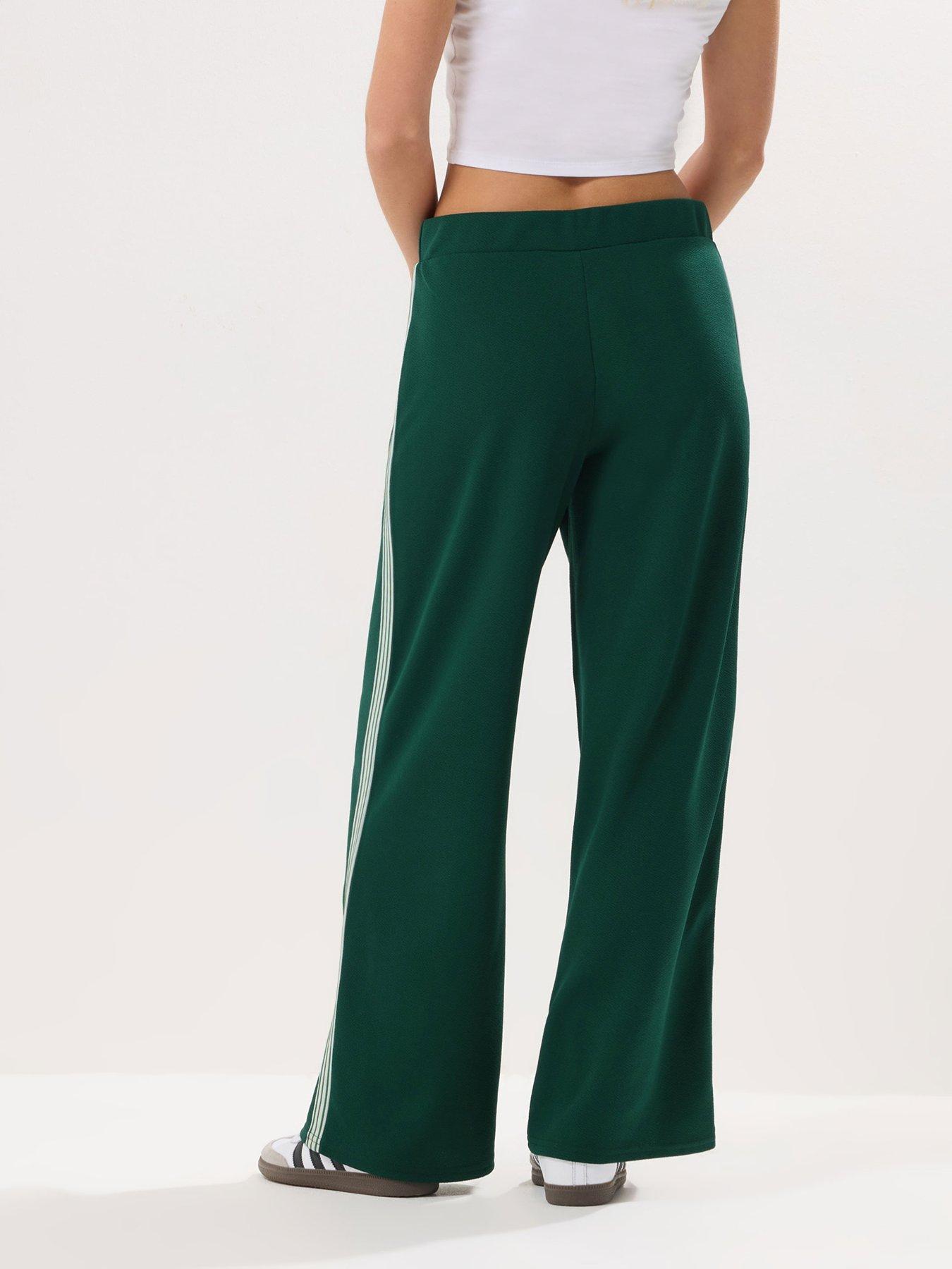 Image 2 of 4 of PixieGirl Petite Side Stripe Tape Wide Leg Trouser - Green