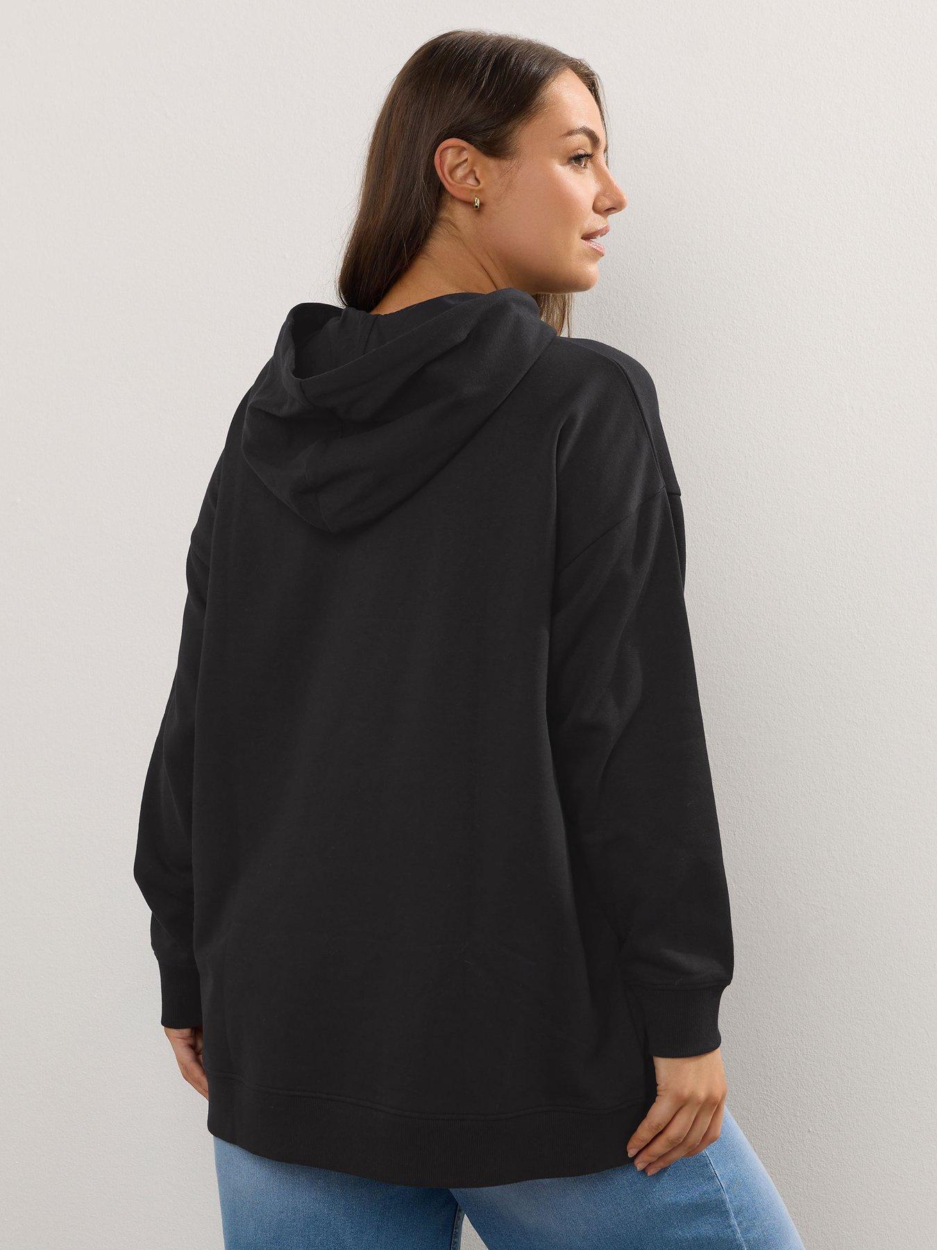Image 2 of 4 of Yours Curve Leo Weekend Hoodie - Black