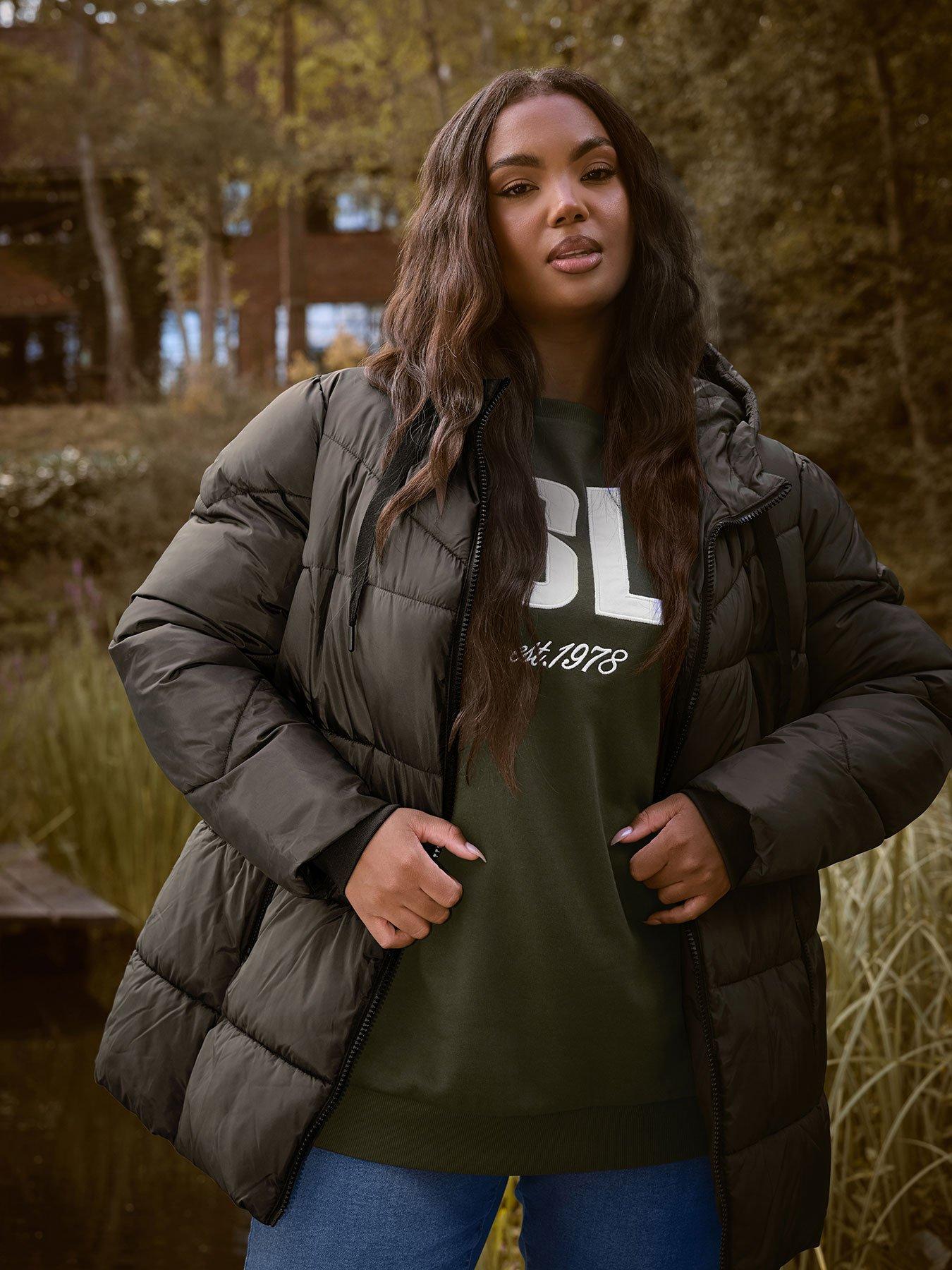 undefined Curve Short Sporty Padded Coat - Brown