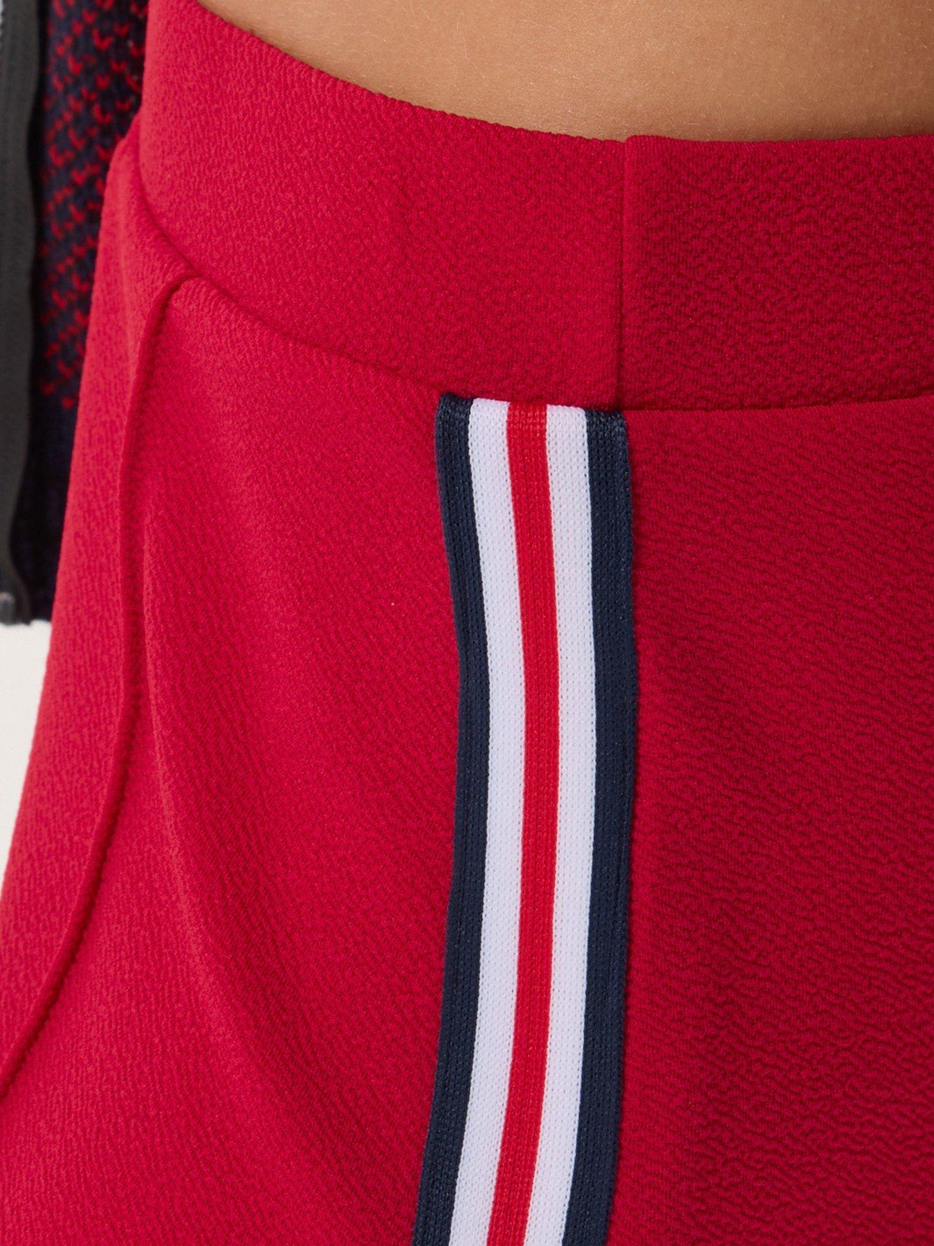 Image 4 of 4 of PixieGirl Petite Side Stripe Tape Wide Leg Trouser - Red