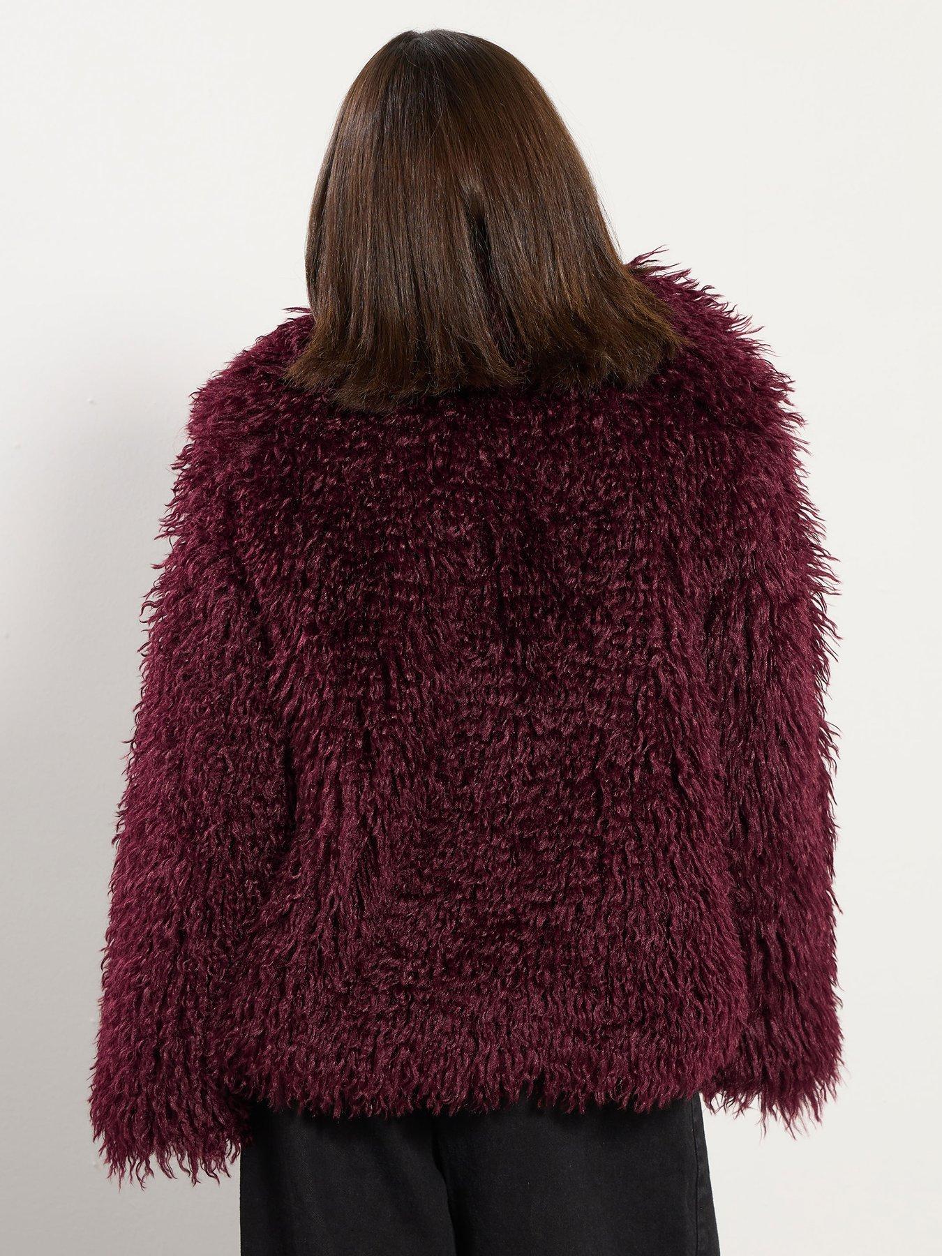 Image 2 of 4 of PixieGirl Petite Faux Fur Coat - Red