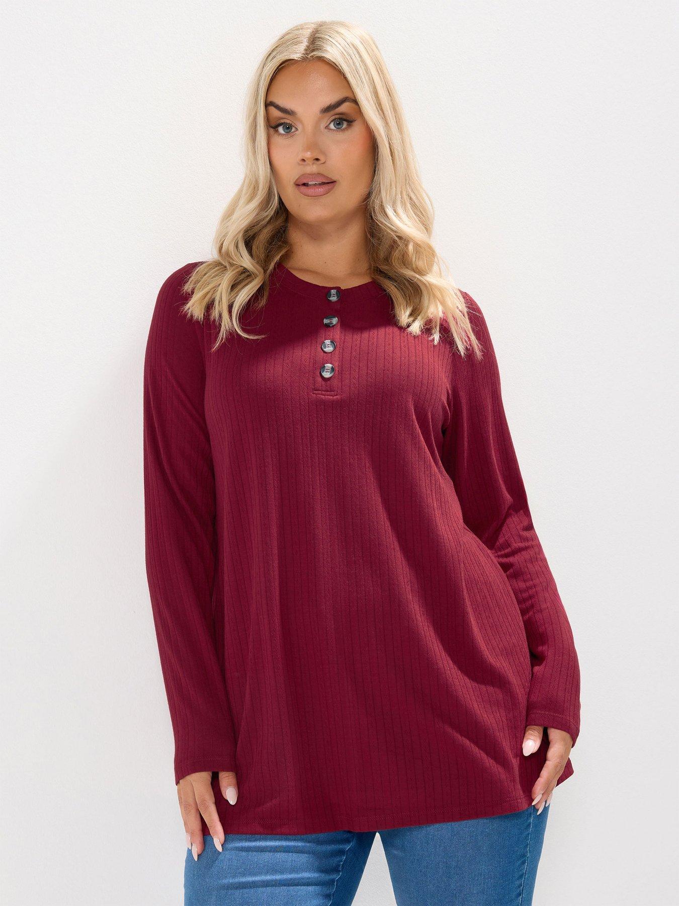 undefined Curve Pointelle Henley Swing Top