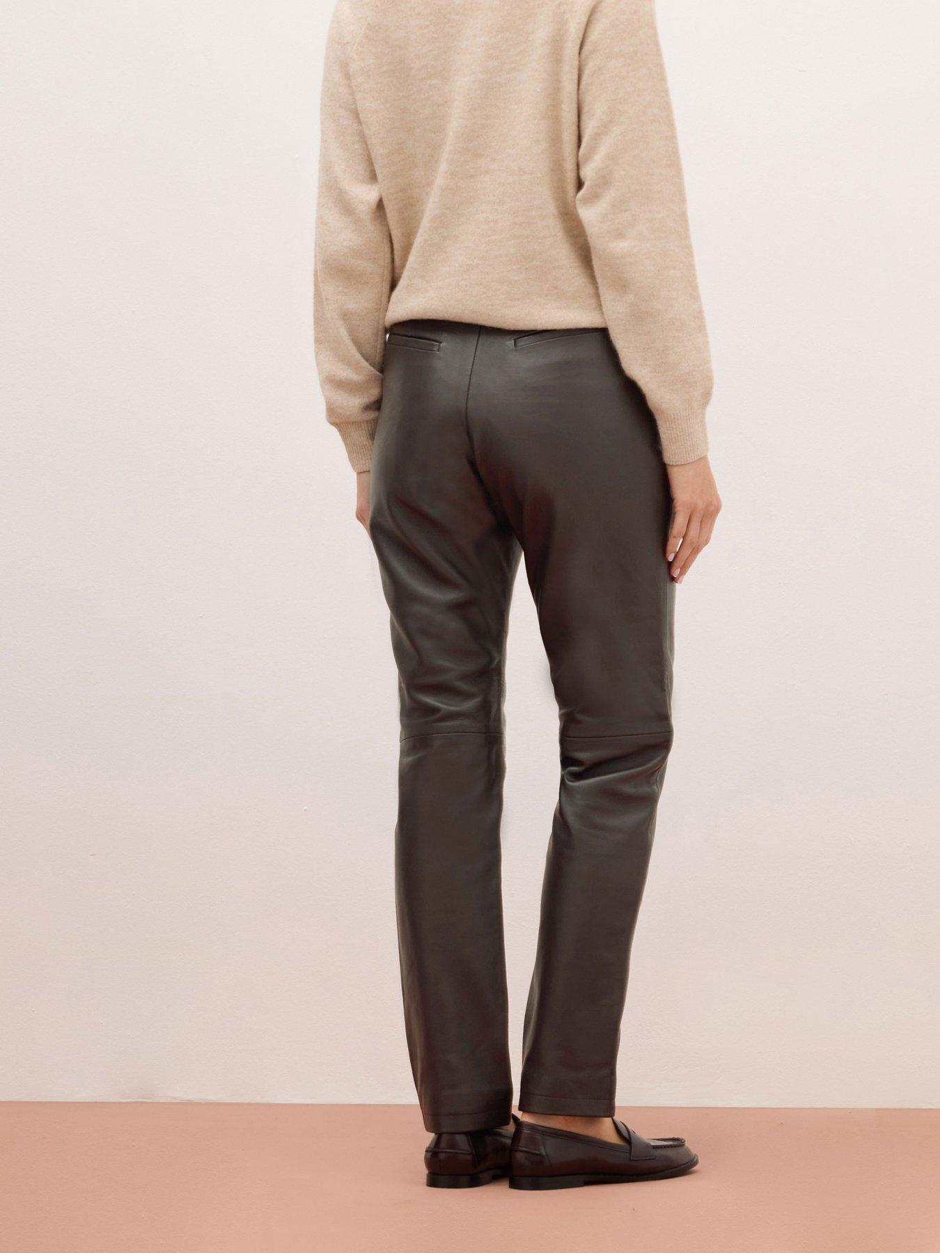 Image 2 of 4 of Long Tall Sally Premium Leather Trouser 34" - Brown