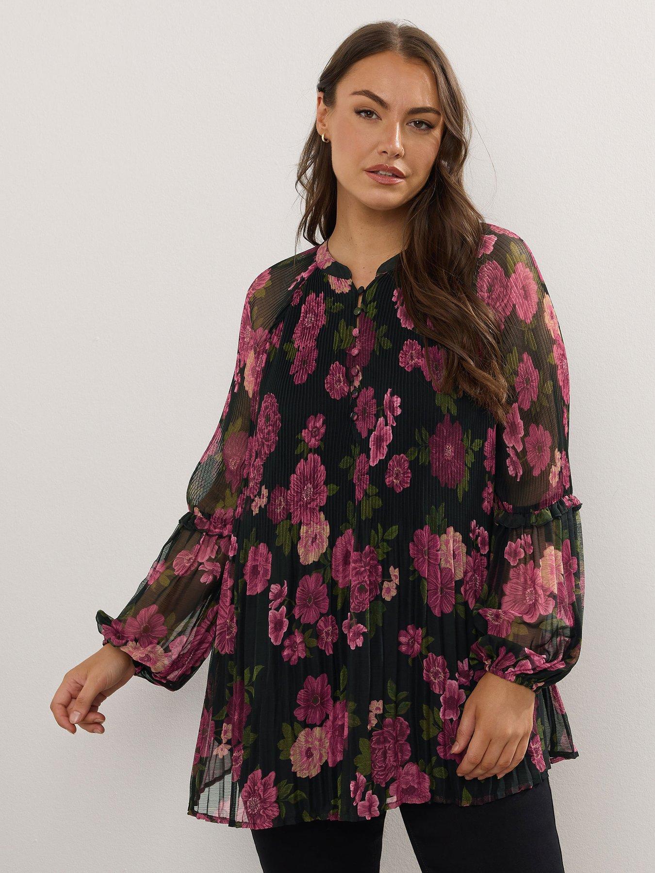  image of yours-curve-pleated-blouse-black