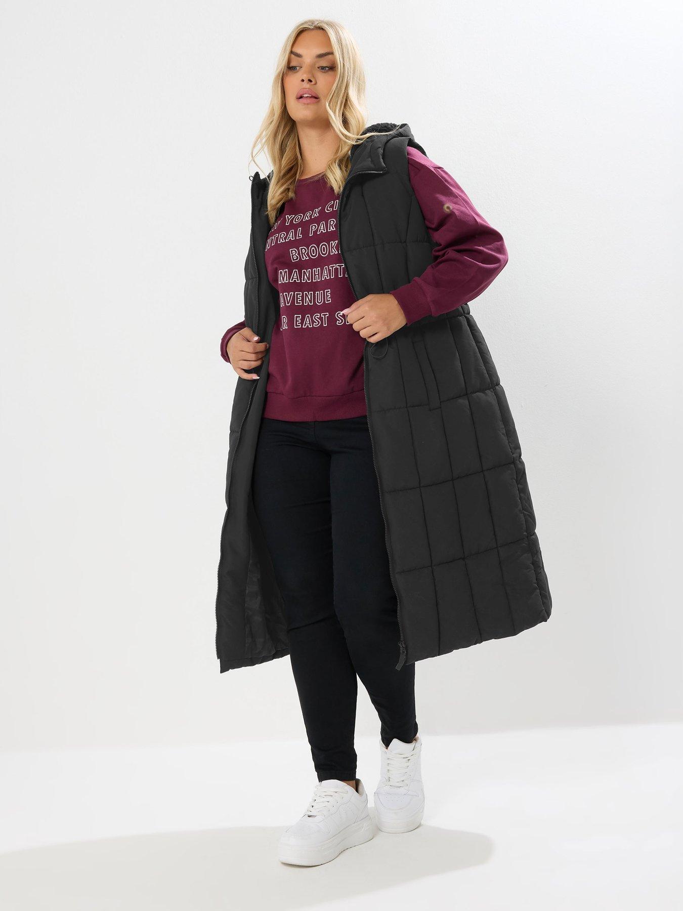 yours-curve-midi-gilet-black
