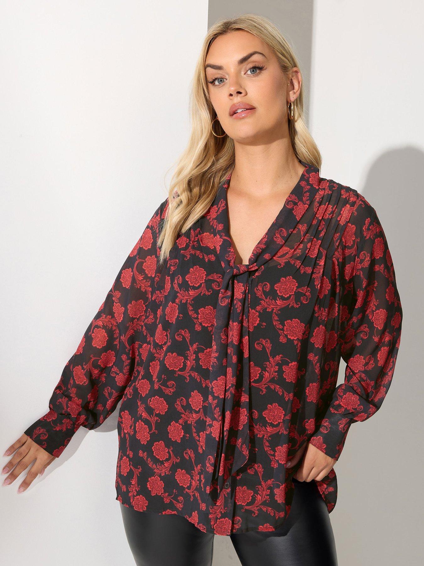 undefined Curve Pleated Bow Blouse - Black