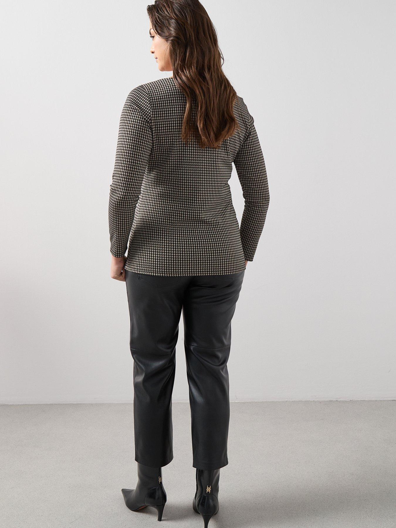 Image 2 of 6 of The Very Collection Curve Stretch Check Long Sleeve Top - Multi