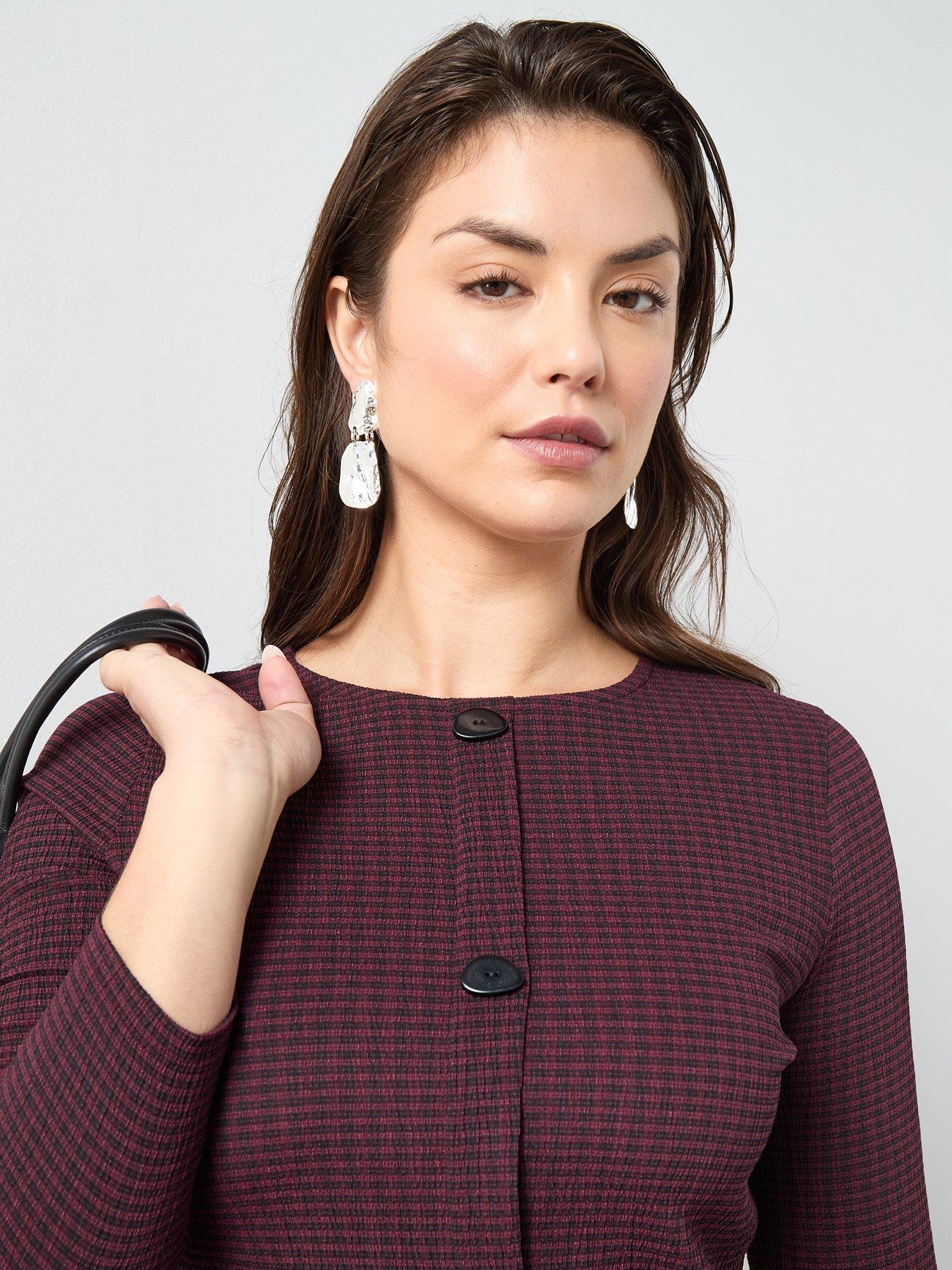 Image 4 of 6 of The Very Collection Curve Stretch Check Dropped Waist Mini Dress - Multi