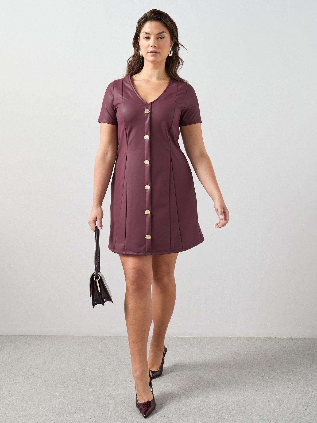 The Very Collection Curve Stretch Pu Button Detail Mini