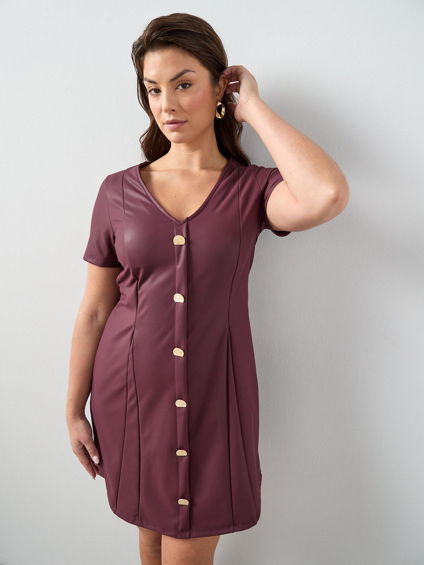  image of the-very-collection-curve-stretch-pu-button-detail-mini