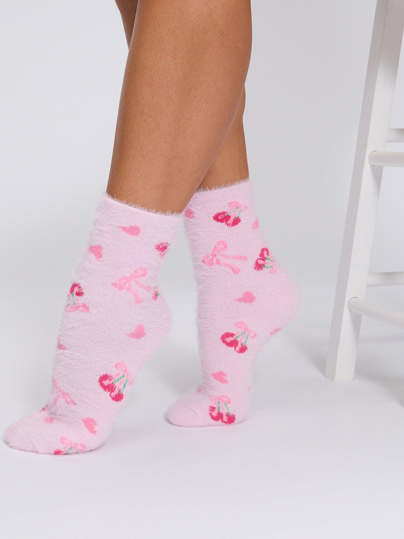  image of boux-avenue-cherry-cosy-socks-pink