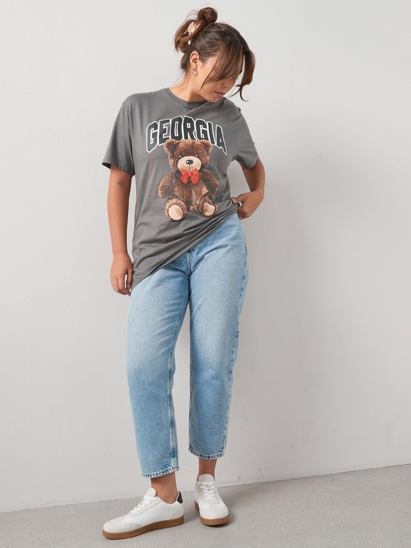 Image 6 of 7 of The Very Collection Curve Graphic T-Shirt - Grey