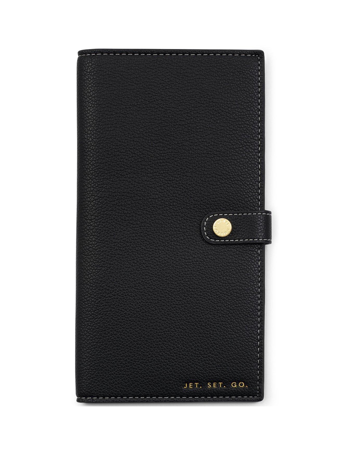 undefined SENTIMENT TRAVEL WALLET , JET. SET. GO , Black