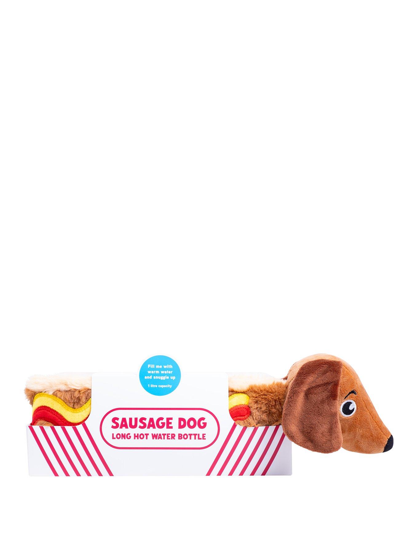 front image of sausage-dog-long-hot-water-bottle