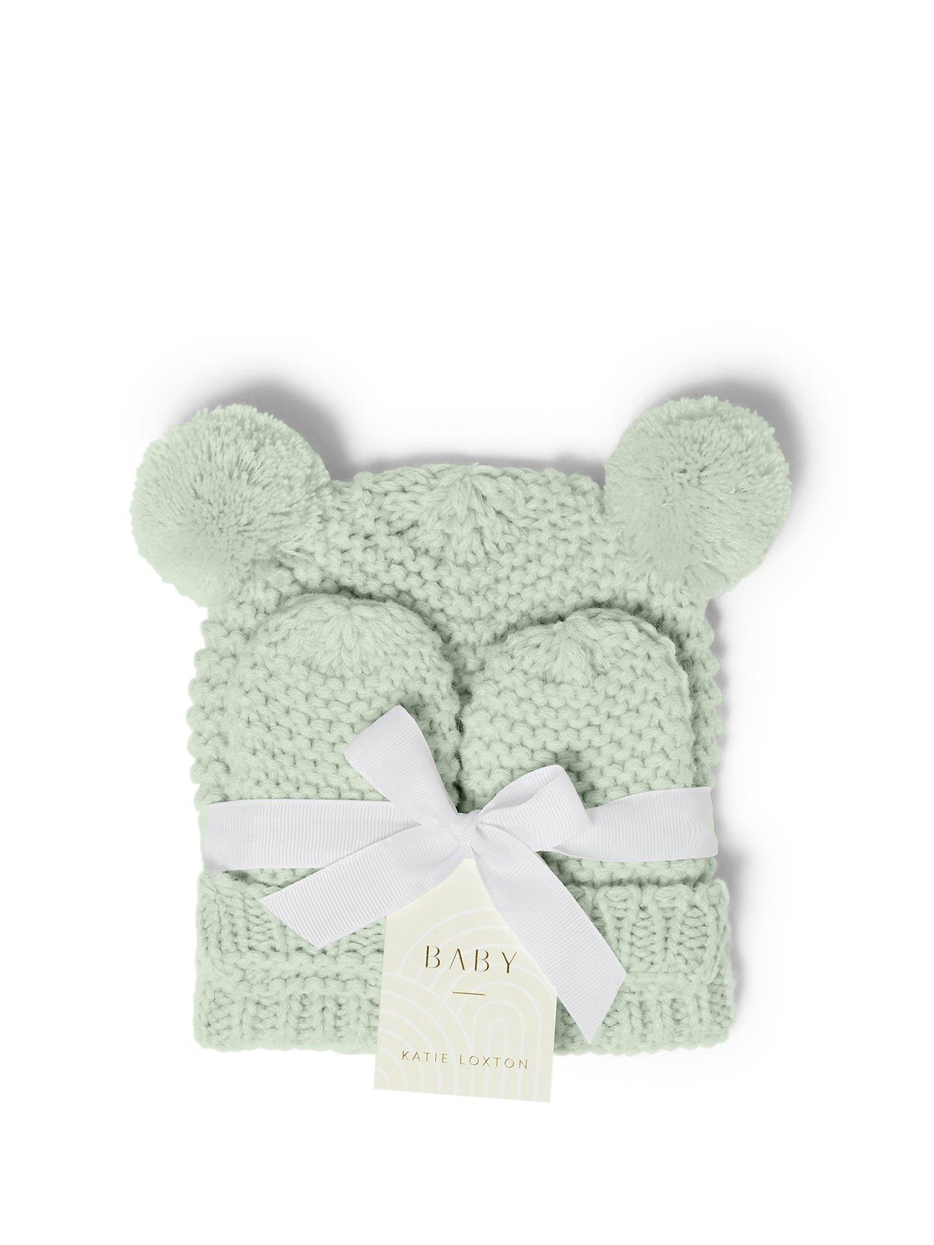 Image 2 of 5 of Katie Loxton KNITTED HAT &amp; MITTENS SET , Light Sage