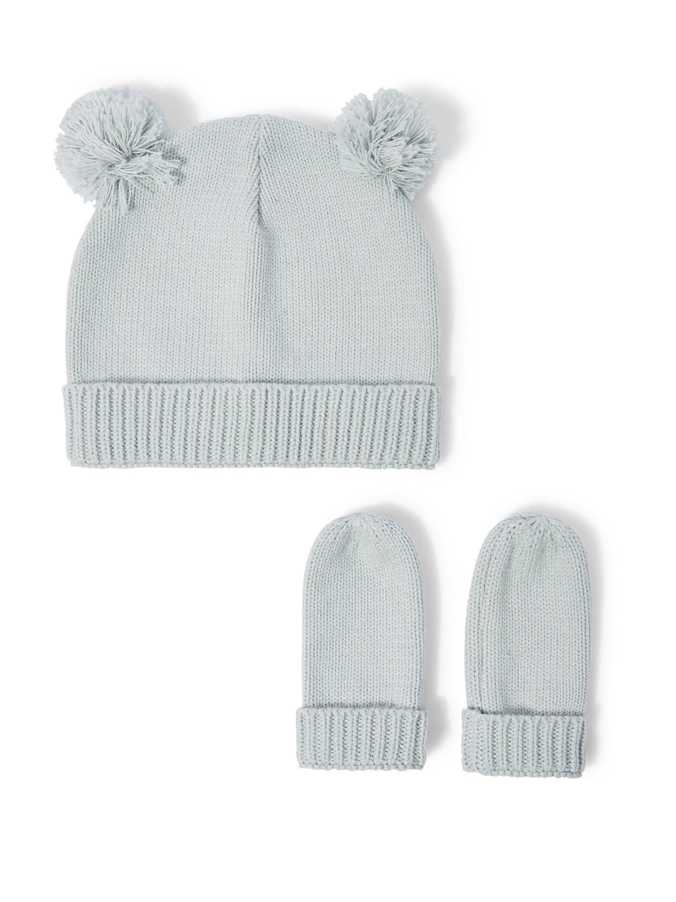 Image 2 of 4 of Katie Loxton BABY HAT AND MITTENS SET , Sage