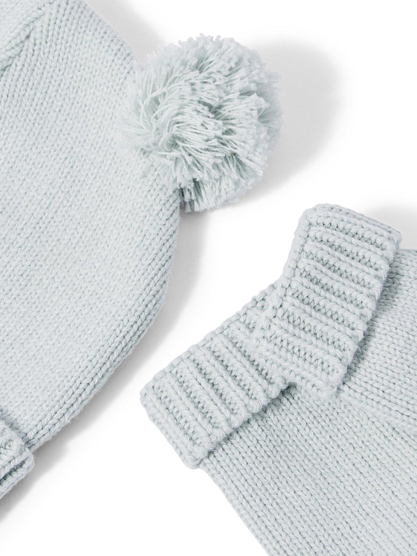 Image 3 of 4 of Katie Loxton BABY HAT AND MITTENS SET , Sage