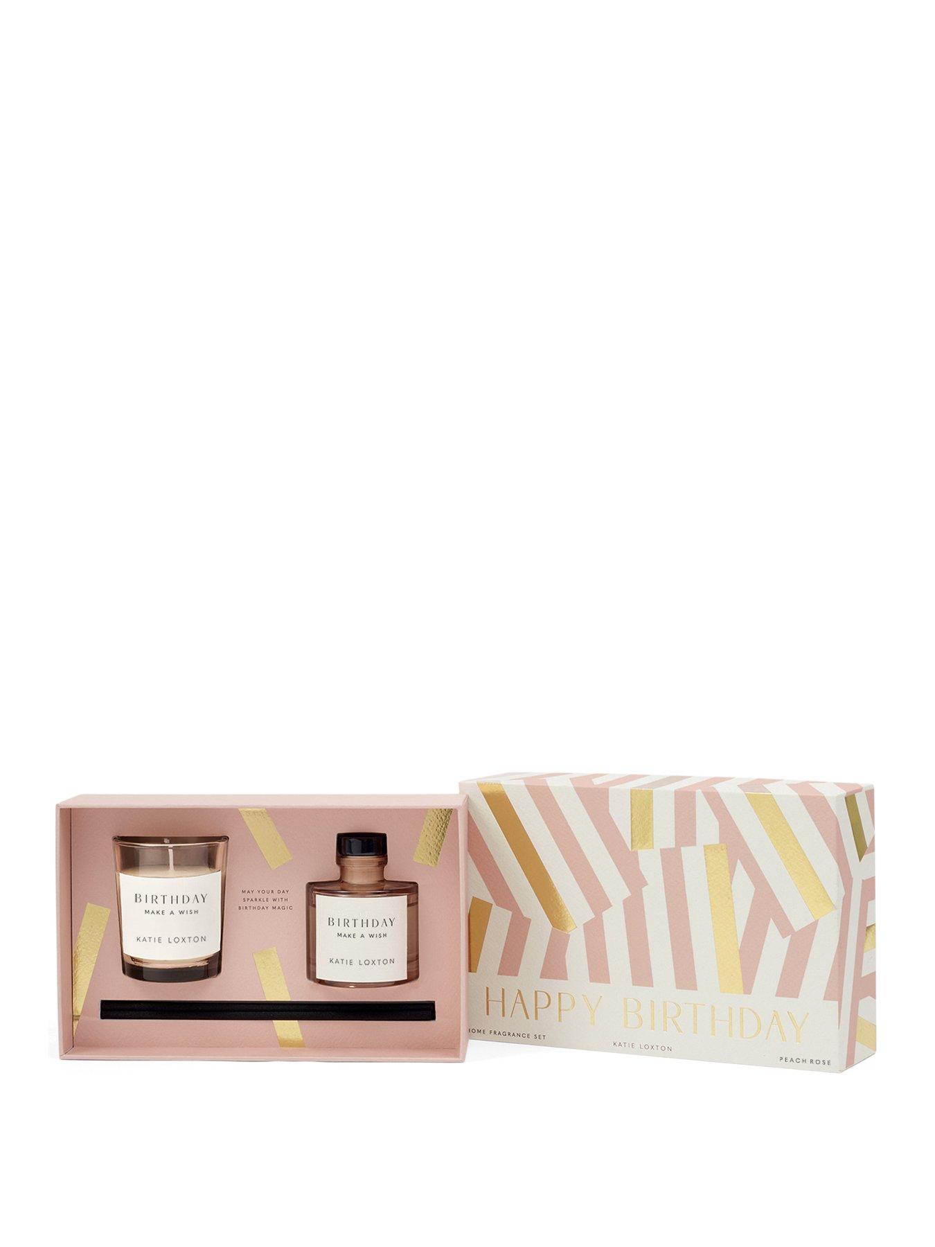 undefined MINI VOTIVE AND MINI REED DIFFUSER GIFT SET , HAPPY BIRTHDAY, Peach Rose and Sweet Mandarin