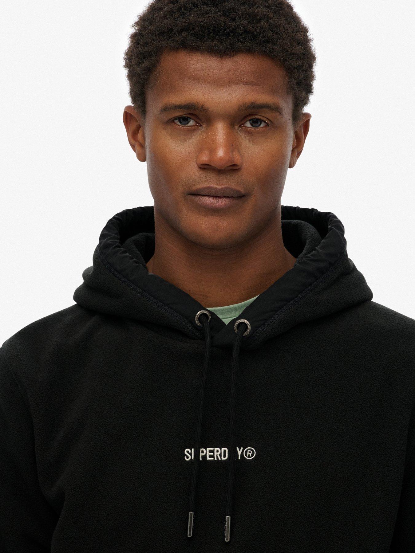 Image 4 of 5 of Superdry Micro Logo Fleece Hoodie - Black
