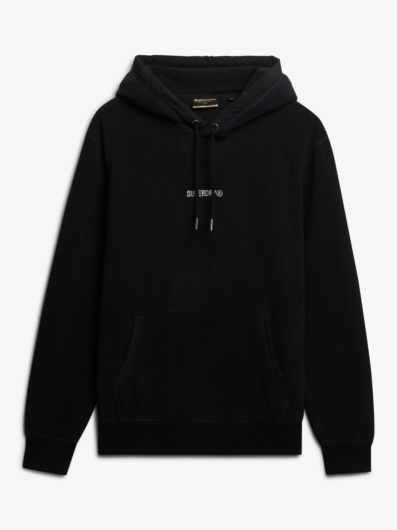 Image 5 of 5 of Superdry Micro Logo Fleece Hoodie - Black