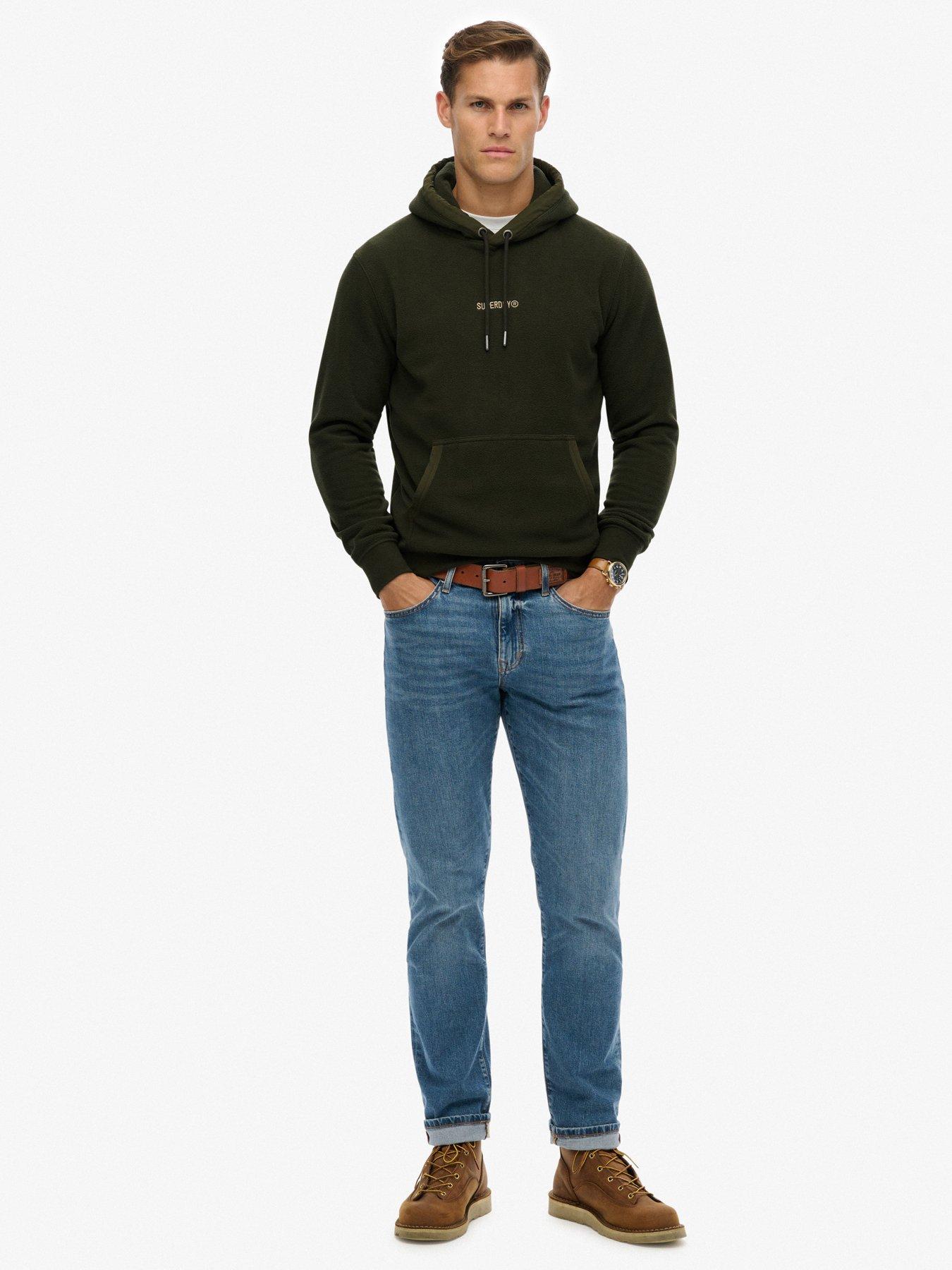  image of superdry-micro-logo-fleece-hoodie-green