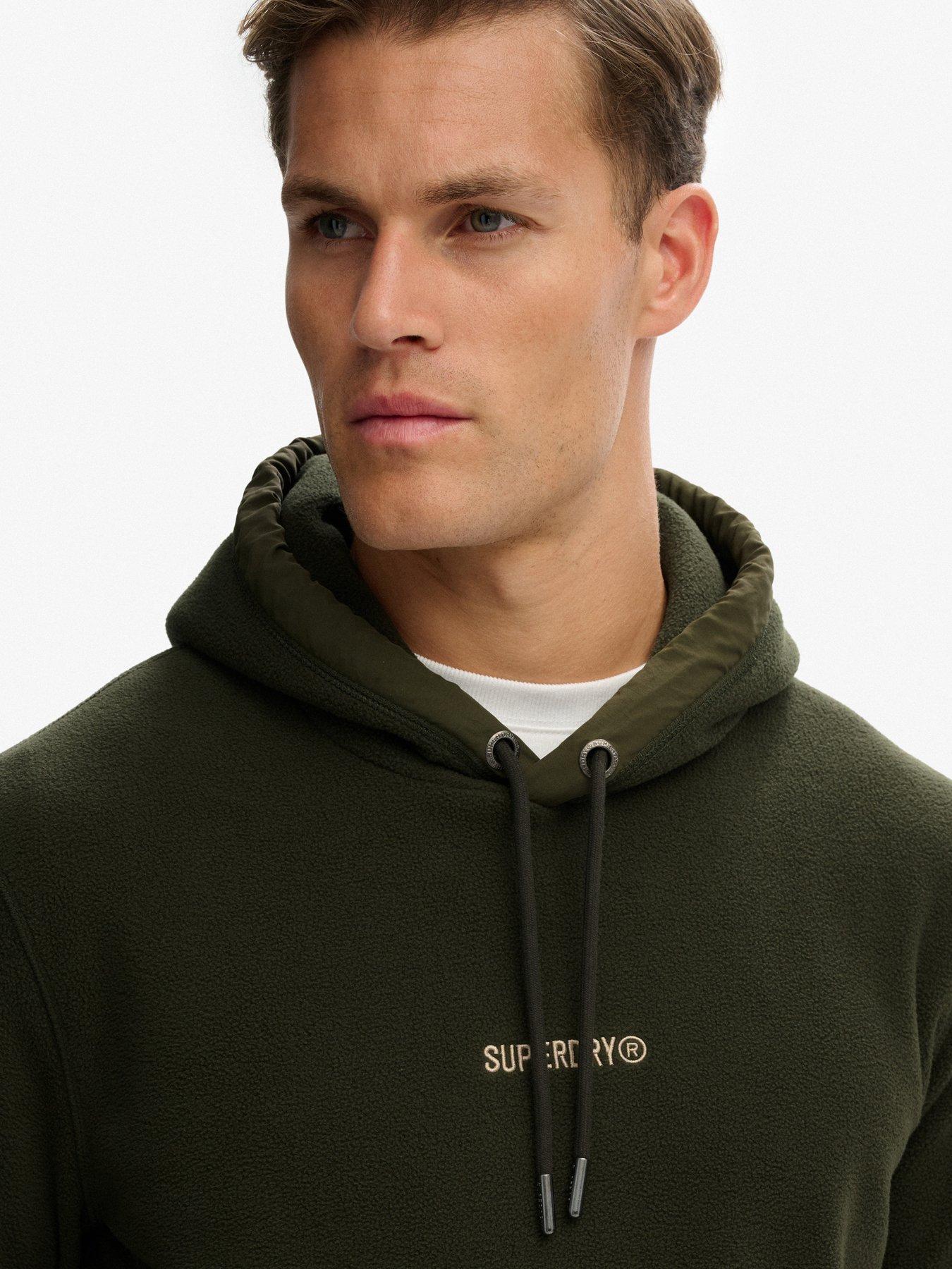  image of superdry-micro-logo-fleece-hoodie-green