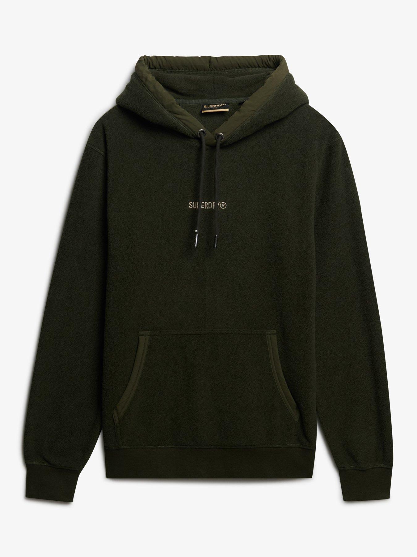  image of superdry-micro-logo-fleece-hoodie-green