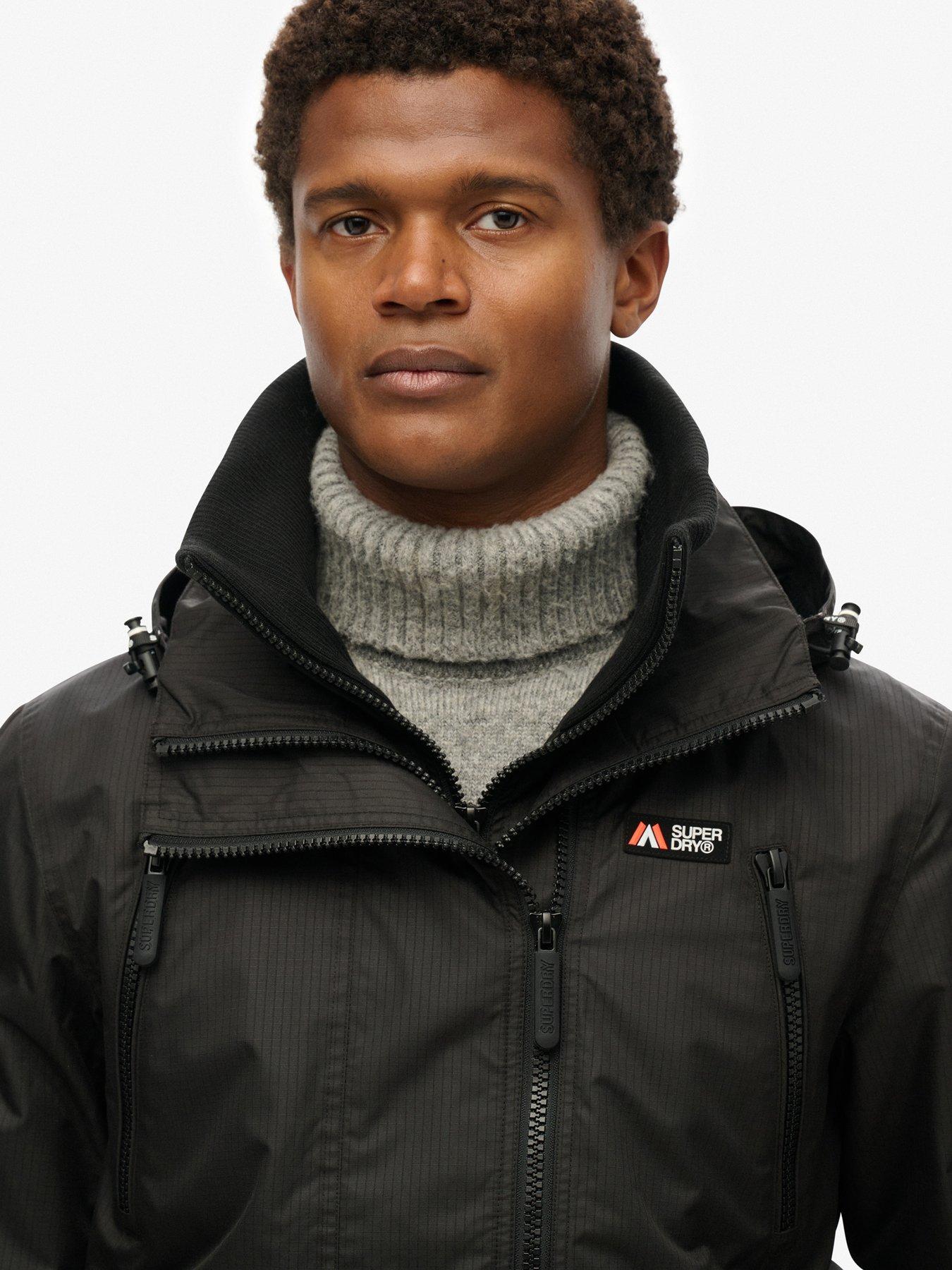  image of superdry-hooded-mtn-windbreaker-jacket-black