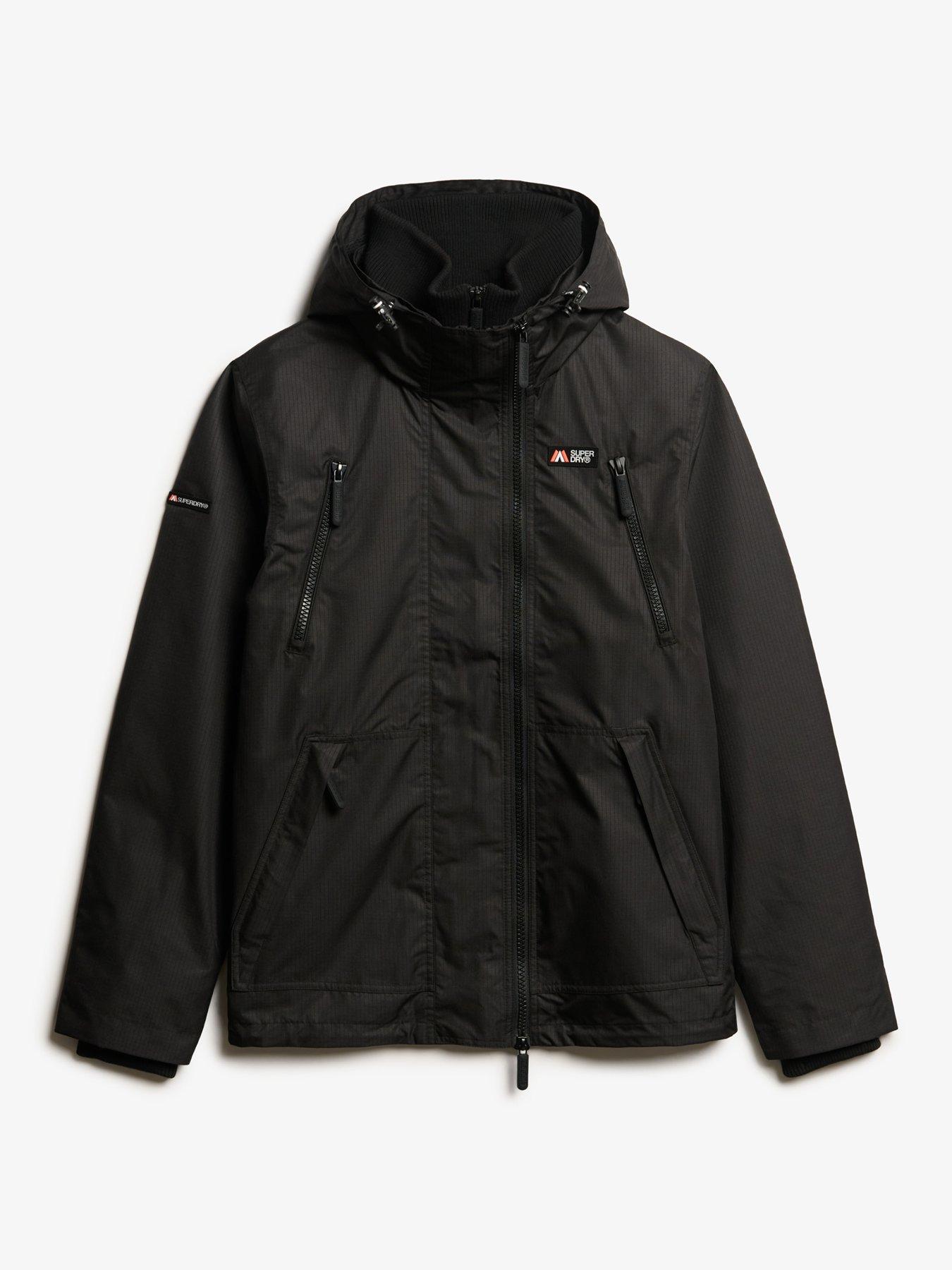  image of superdry-hooded-mtn-windbreaker-jacket-black