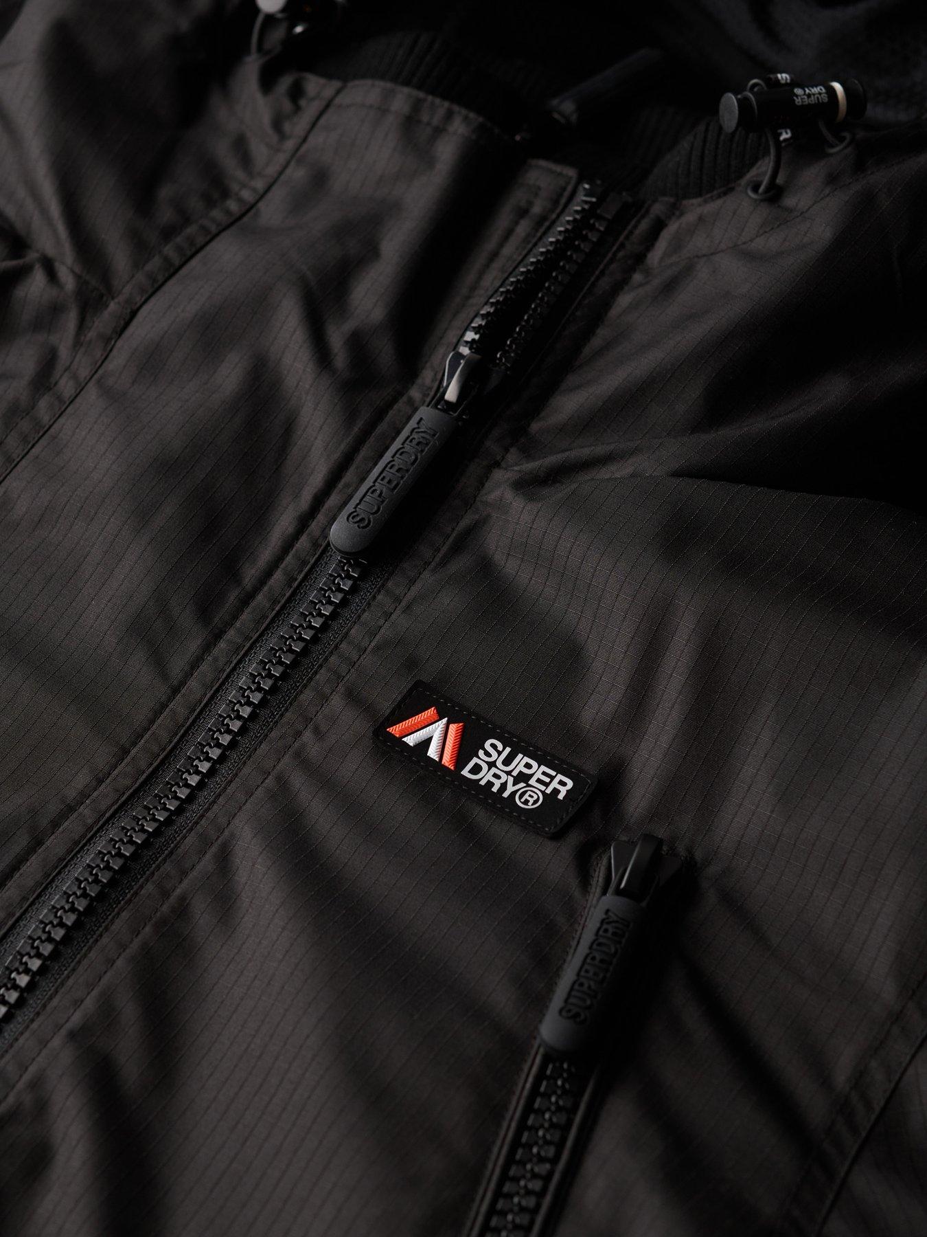  image of superdry-hooded-mtn-windbreaker-jacket-black