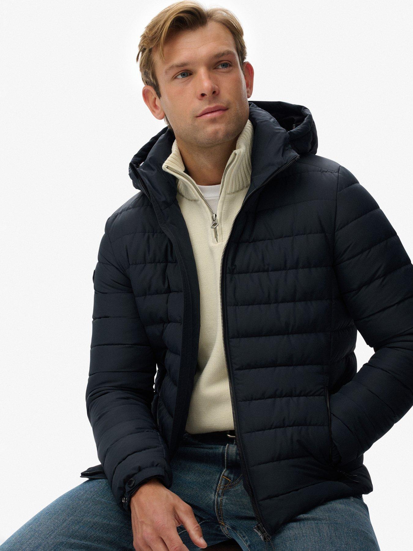  image of superdry-hooded-fuji-padded-jacket-navy