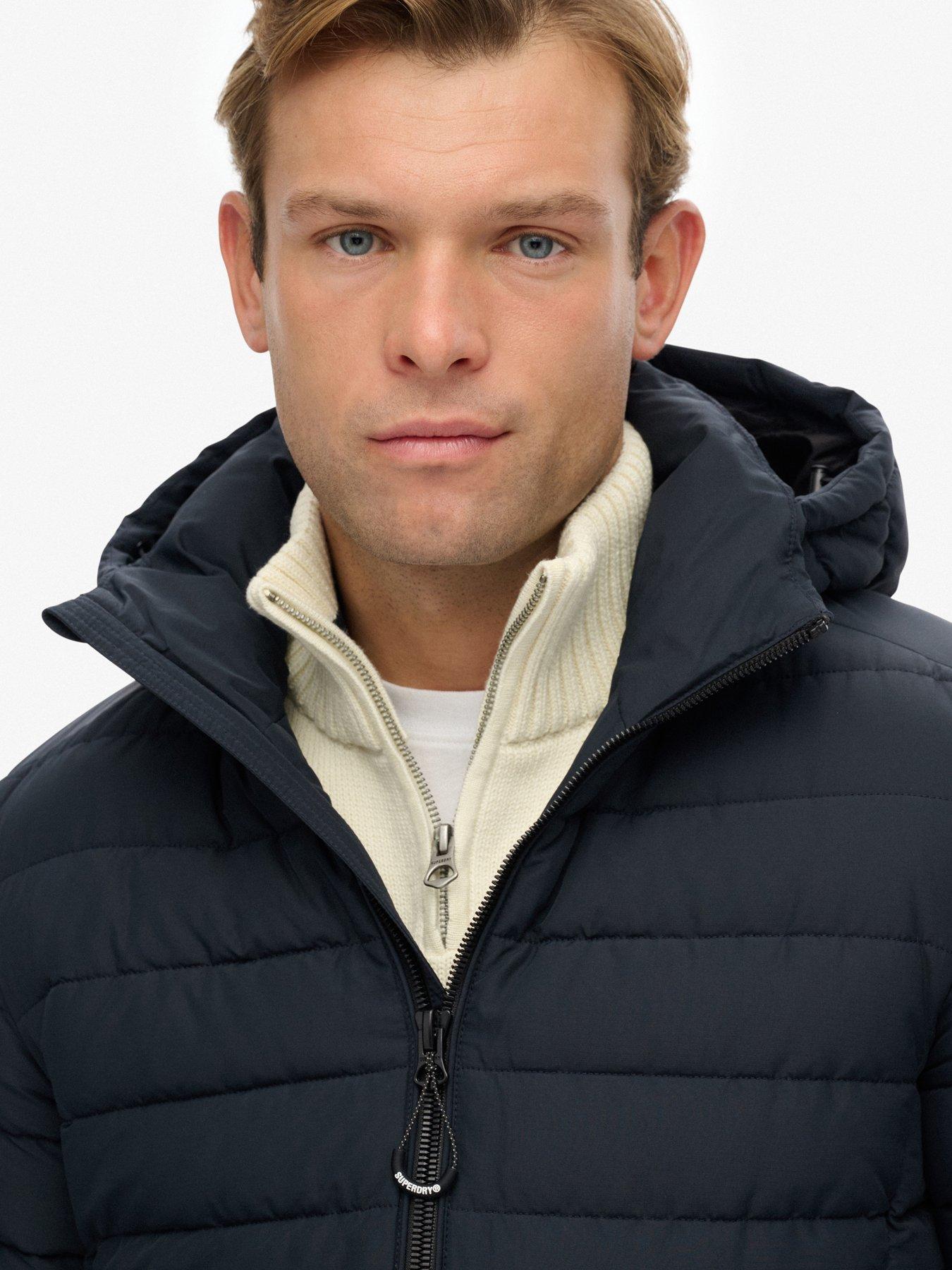  image of superdry-hooded-fuji-padded-jacket-navy