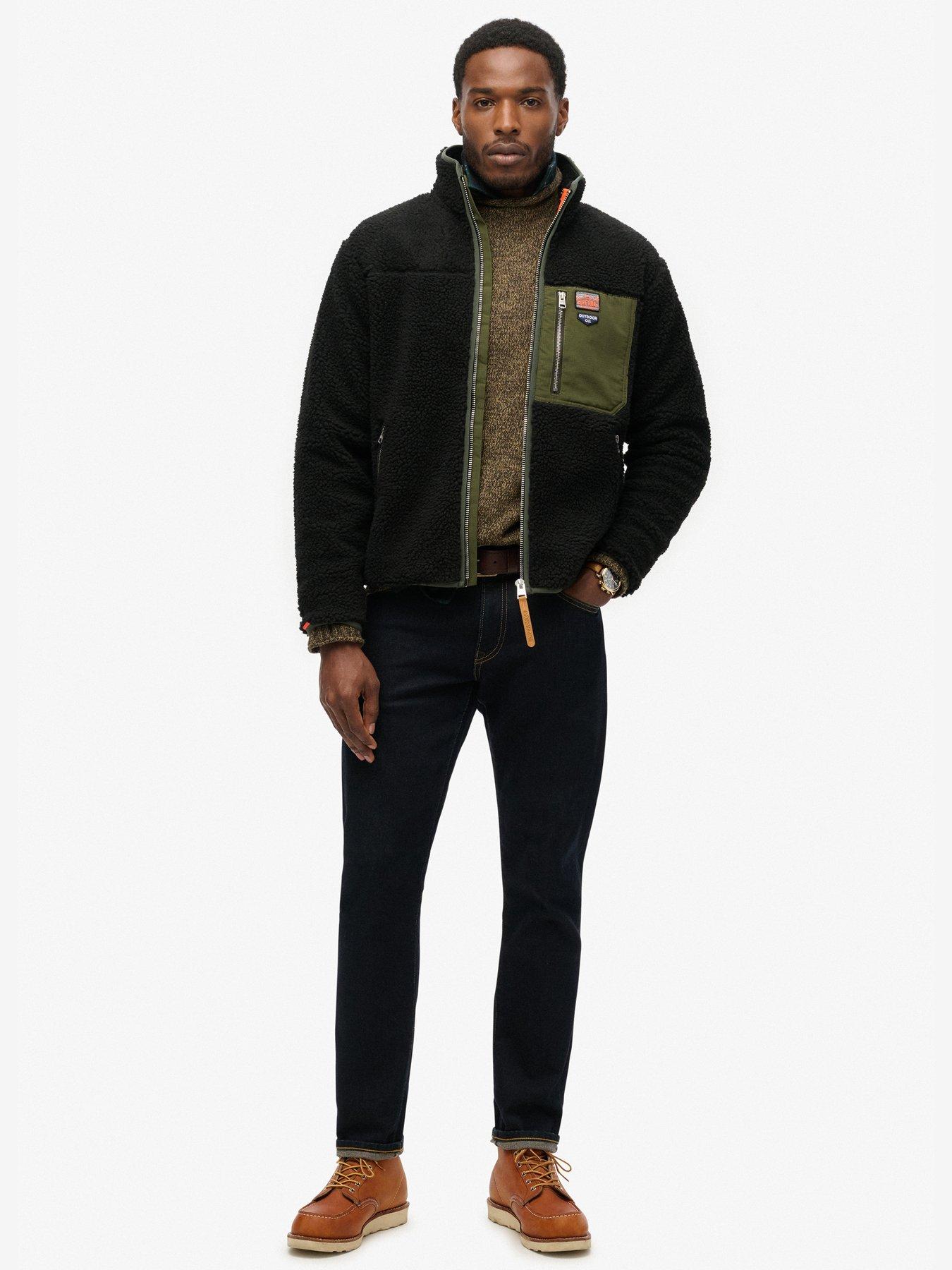 Image 3 of 6 of Superdry Vinage Retro Full Zip Fleece Jacket - Black