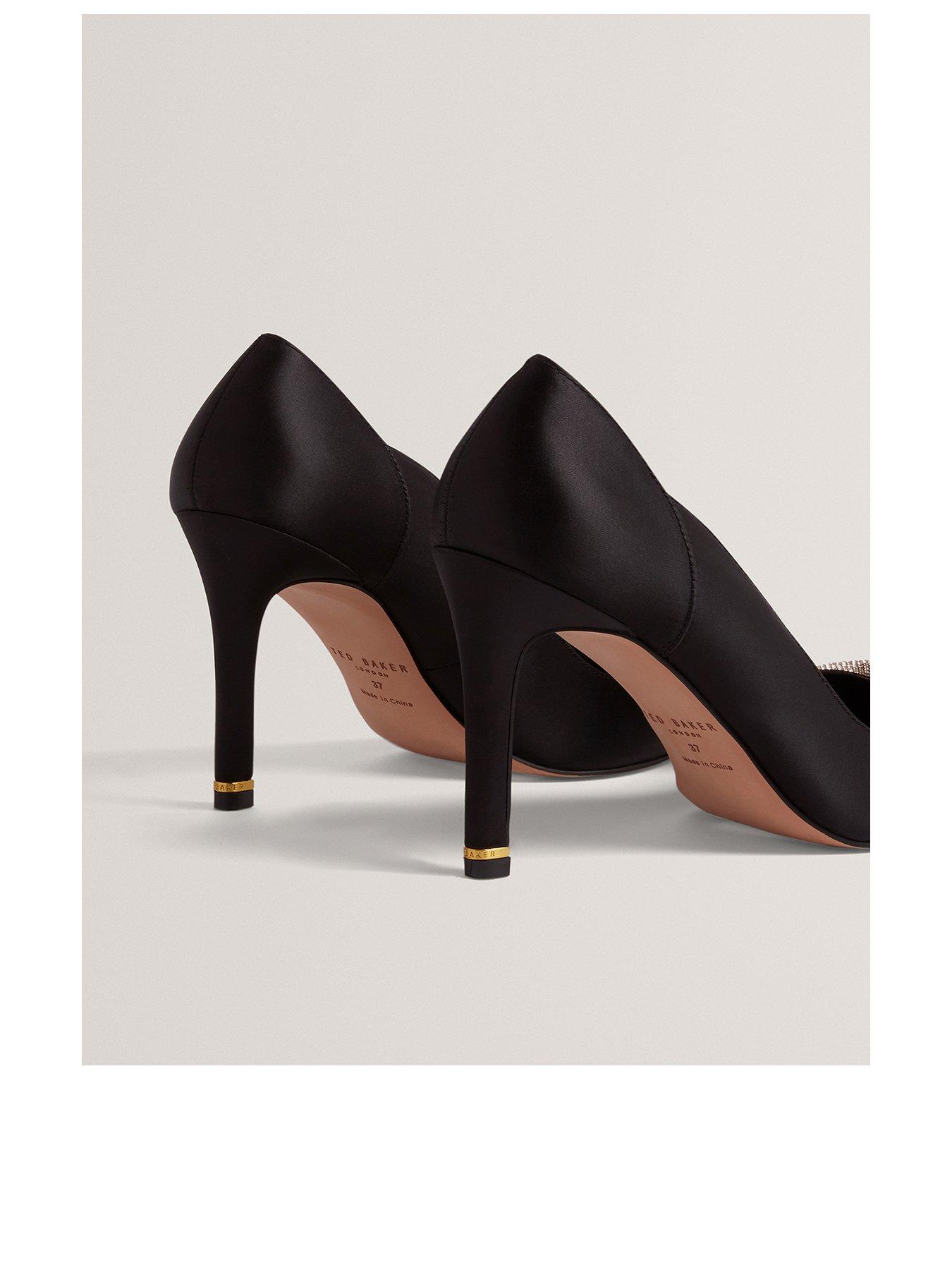 Image 3 of 5 of Ted Baker Bow Embellished Heel Court Shoes - Black