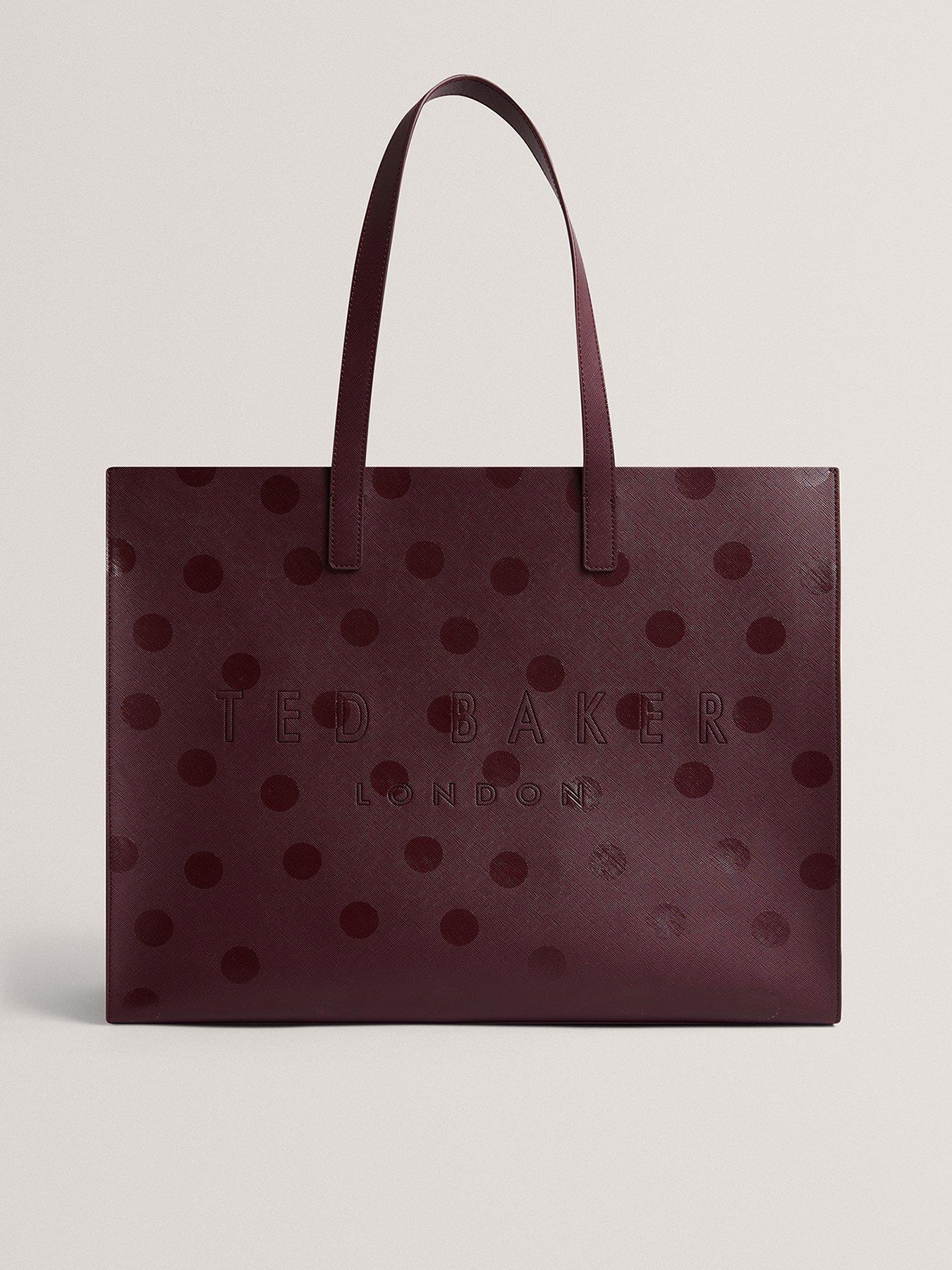  image of ted-baker-polka-dot-extra-large-icon-bag-purple