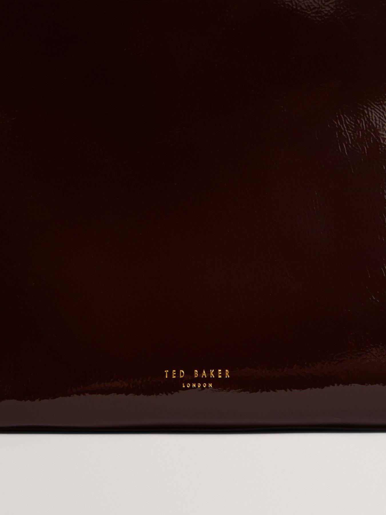  image of ted-baker-rose-detail-crinkle-large-tote-bag-red